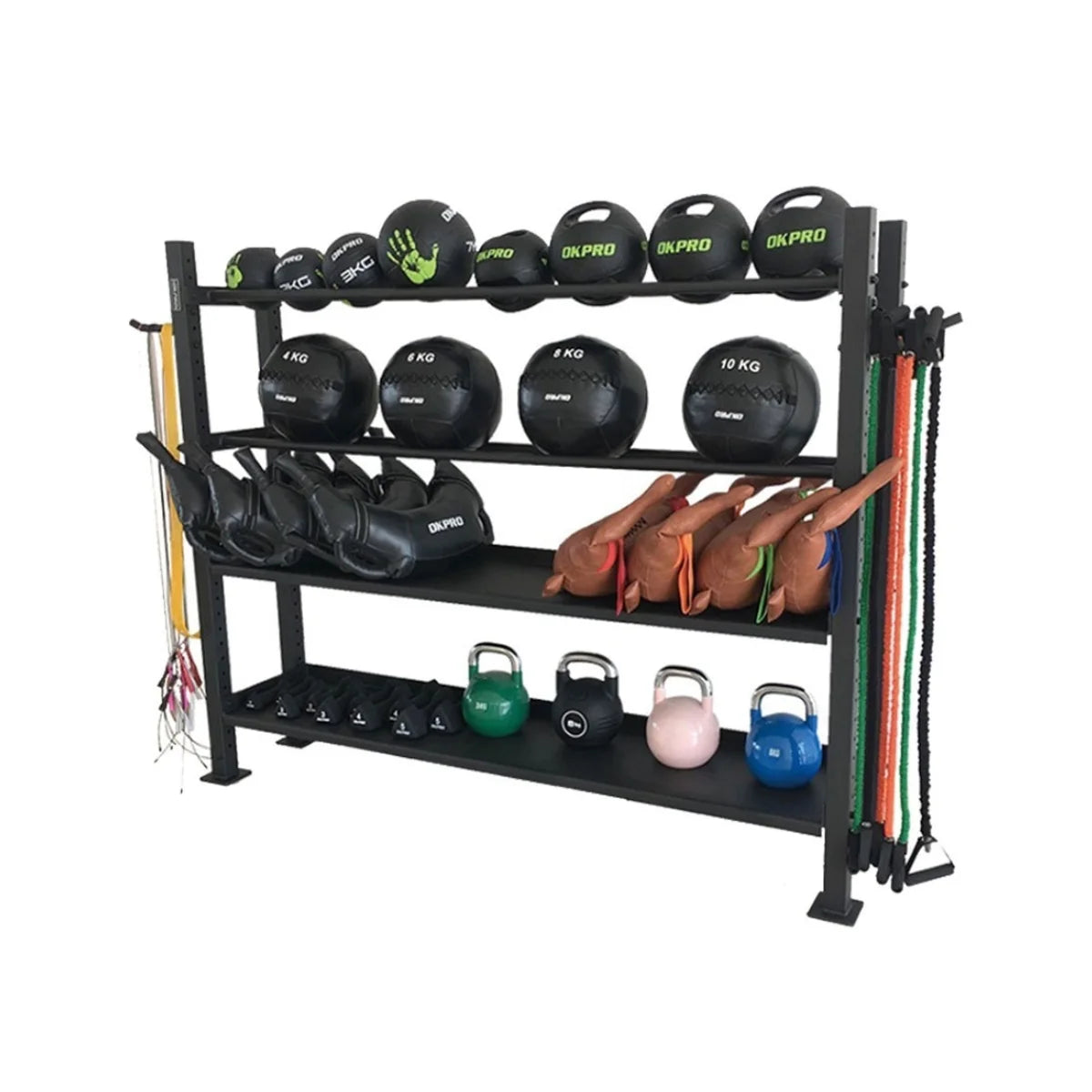 Fitlab Accessory Rack - Wall Mounted Storage Organizer for Gym Equipment, Yoga Mats & Home Fitness Gear | Perfect for Home Gym, Garage & Workout Room Organization
