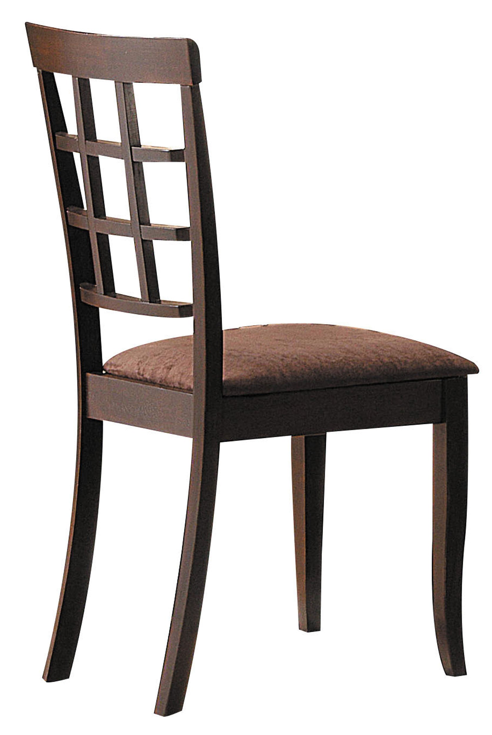 Cardiff Dark Brown Microfiber & Espresso Finish Side Chairs (Set of 2) - Modern Dining Chairs for Kitchen, Breakfast Nook, or Office - Comfortable & Stylish Seating Solution