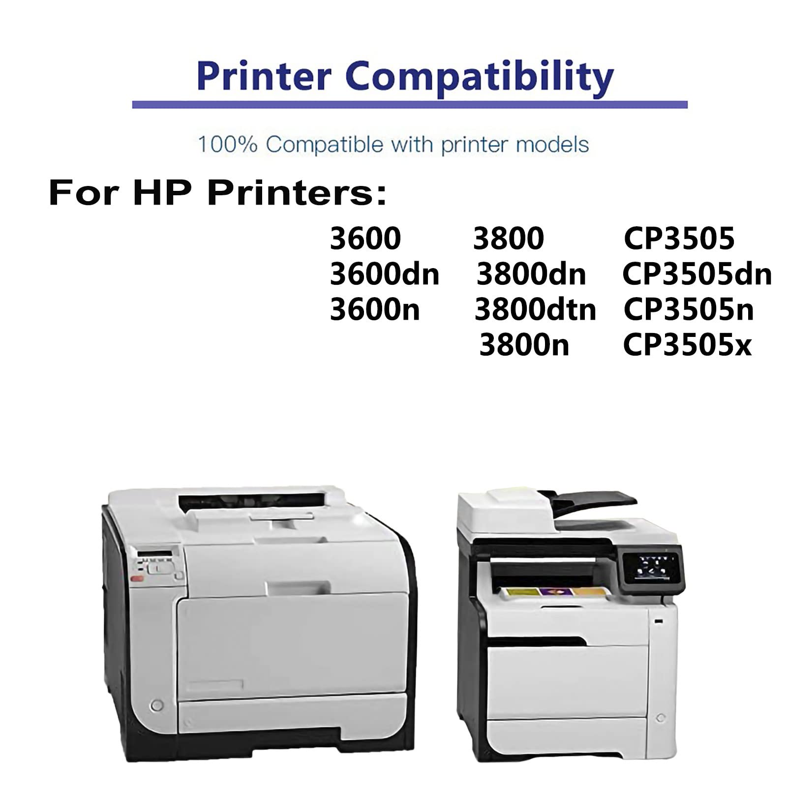 8-Pack (2BK+2C+2Y+2M) High Yield Compatible Toner Cartridge for HP CP3505dn/CP3505n/CP3505x Printers - Replacement for Q6470A/Q6471A/Q6472A/Q6473A - Perfect for Office & Home Printing Needs