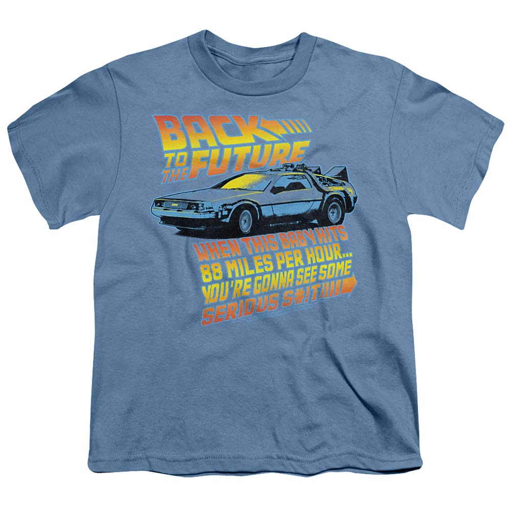 Back to The Future 88 MPH Unisex Youth T-Shirt - Retro Movie Fan Gift for Kids & Teens - Perfect for Cosplay, Halloween & 80s Theme Parties