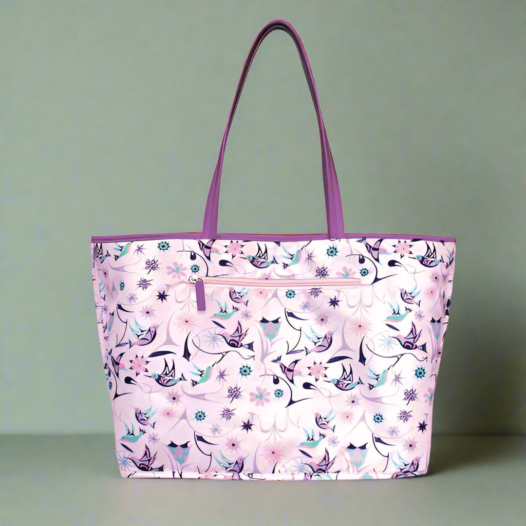 Reversible Hummingbird Tote Bag for Women - Lightweight Eco-Friendly Canvas Shoulder Bag - Perfect for Shopping, Beach & Daily Use