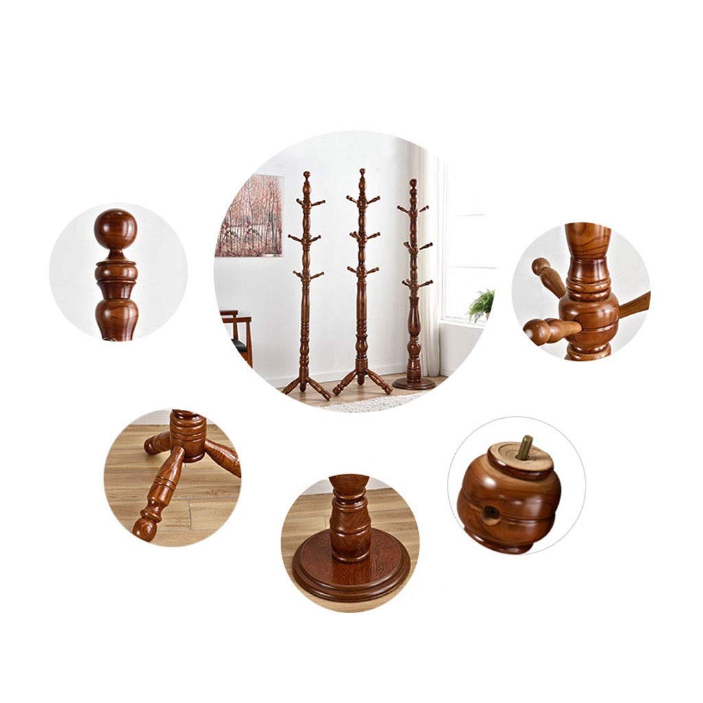 9-Hook Wooden Coat Rack - Free Standing Entryway Hanger for Hats, Clothes & Scarves (72.8in Tall) - Perfect for Hallway, Bedroom & Mudroom Organization