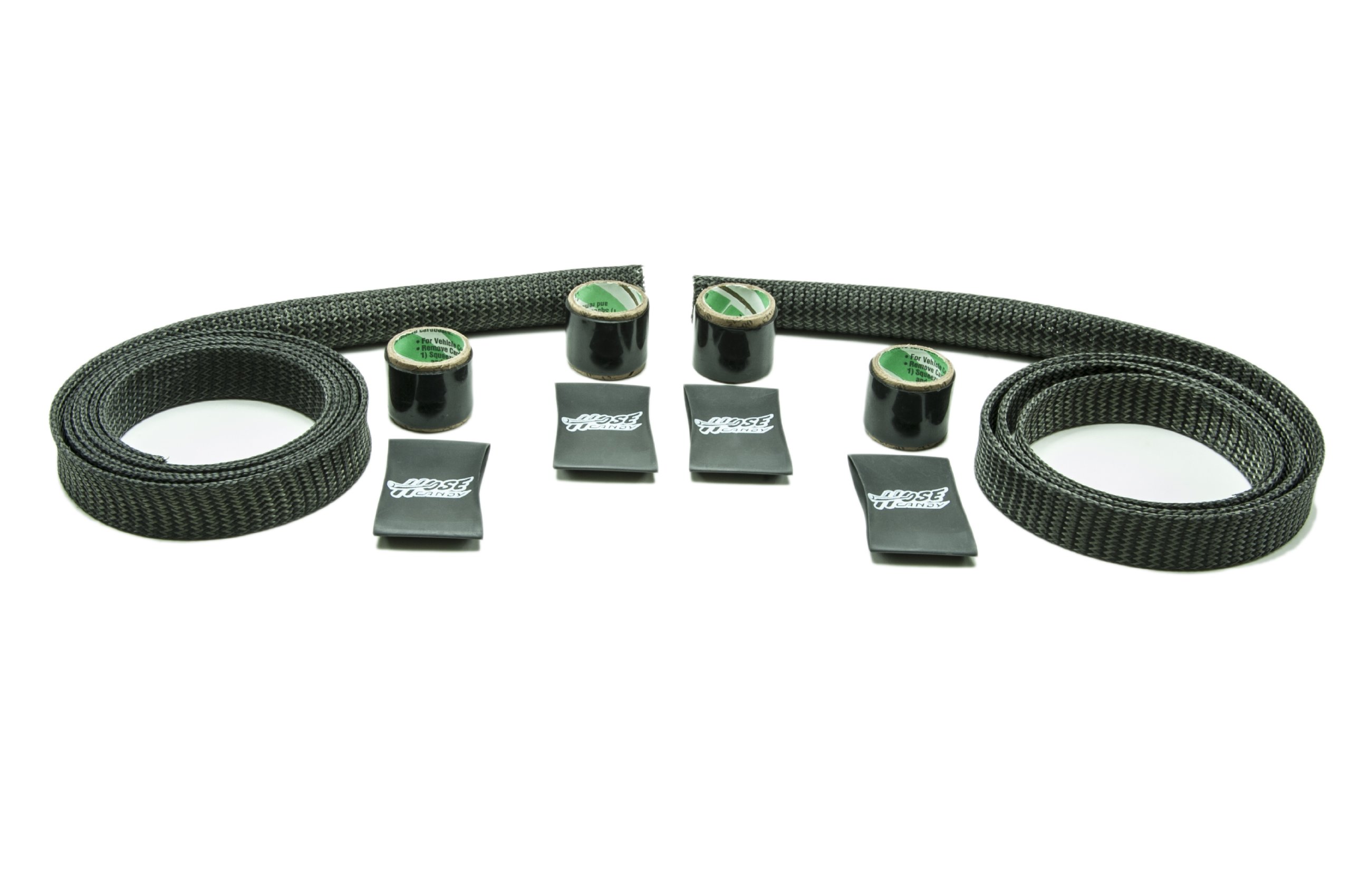305050005 Black Carbon Fiber Heater Hose Skin Kit with Heat Shrink - Perfect for Hot Rod, Custom Car & Automotive Engine Bay Protection