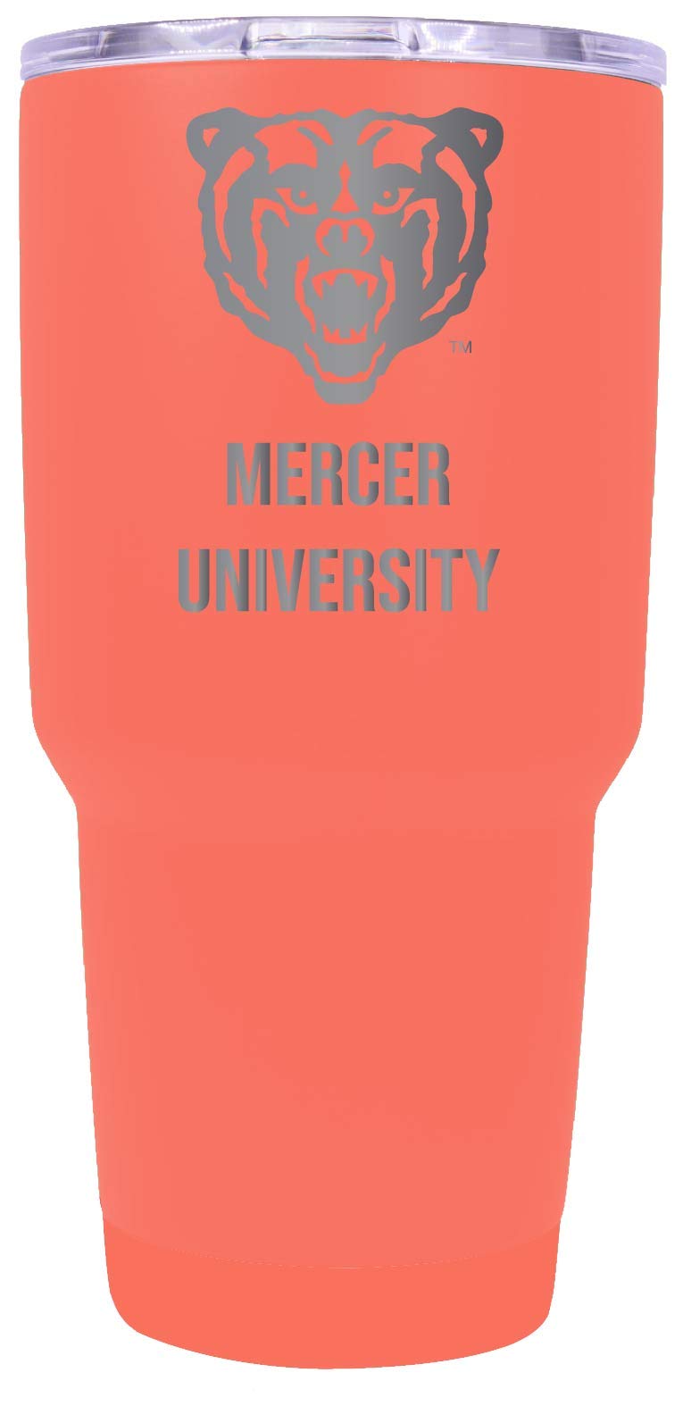 Mercer University 30oz Stainless Steel Insulated Tumbler with Laser Engraving - Coral Color | Keeps Drinks Hot/Cold for Hours | Perfect for College, Office, Travel & Outdoor Activities