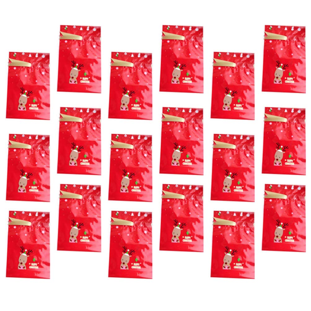 20 Pack Christmas Drawstring Gift Bags - Reusable Plastic Treat Bags for Candy, Goodies & Party Favors | Perfect for Birthday Parties, Weddings, Holiday Gifts & Snack Wrapping