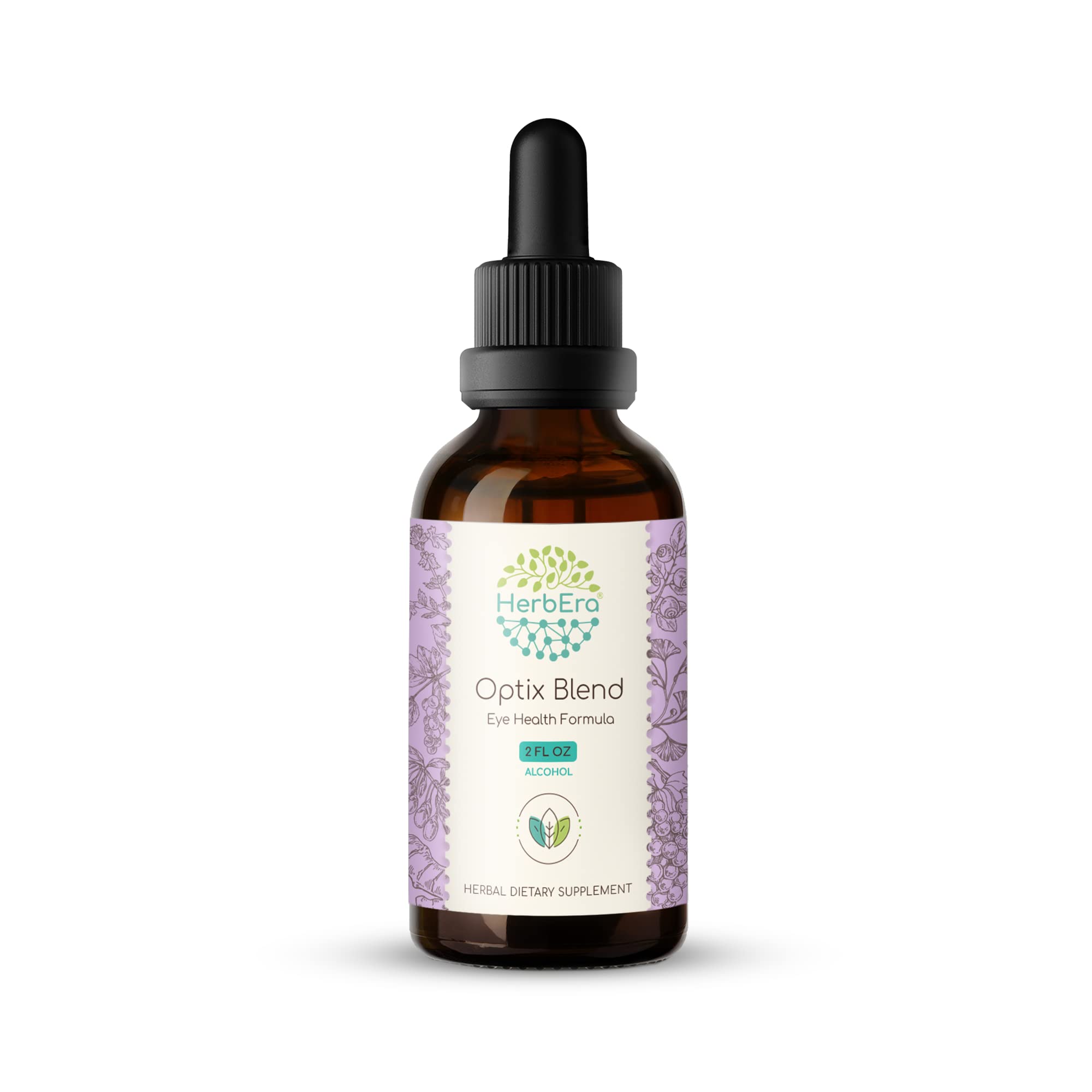 Optix Blend A60 Alcohol Extract Tincture - Bilberry, Ginkgo Biloba, Goji Berry, Schisandra, Grape Seed & Turmeric Root for Eye Health | 2 Fl Oz Natural Vision Support Supplement | Perfect for Computer Users & Night Drivers