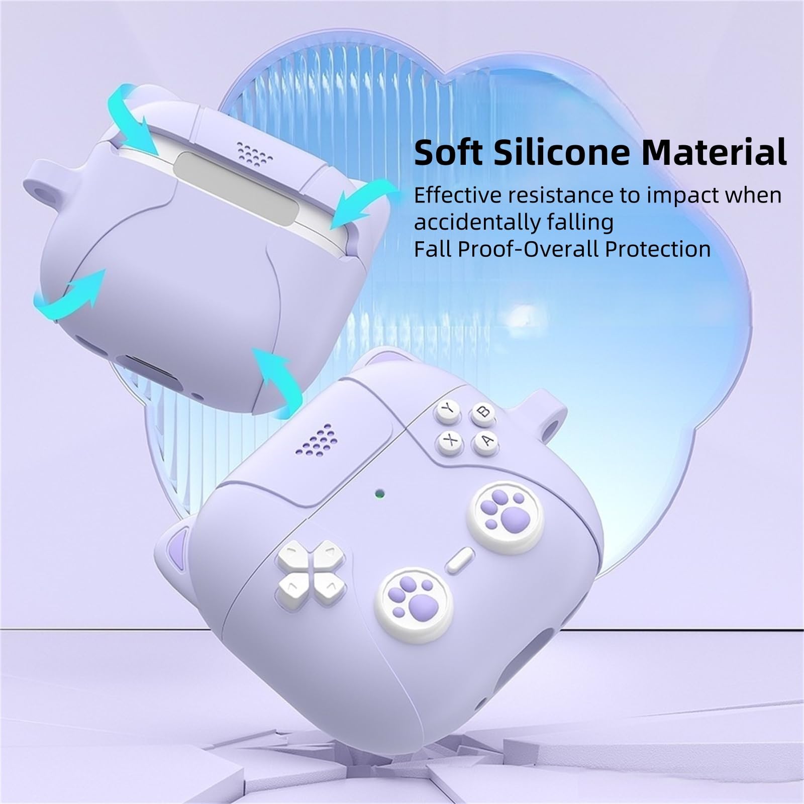 3 in 1 Cute Anime Cat AirPods 4 Case with Keychain - Soft Silicone Shockproof Protective Cover, Noise Cancelling Compatible with AirPods 4th Gen + Cleaning Kit - Perfect for Gaming, Travel & Daily Use