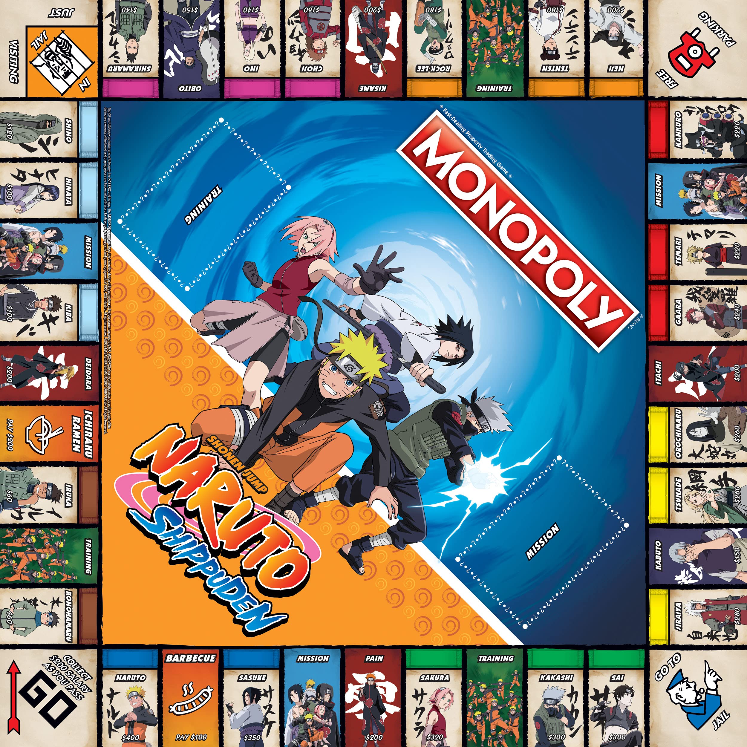 Naruto Monopoly Board Game by USAOPOLY | Collectible Edition Featuring Iconic Locations & Scenes from Popular Japanese Manga Anime | Perfect for Anime Fans, Family Game Nights & Birthday Gifts