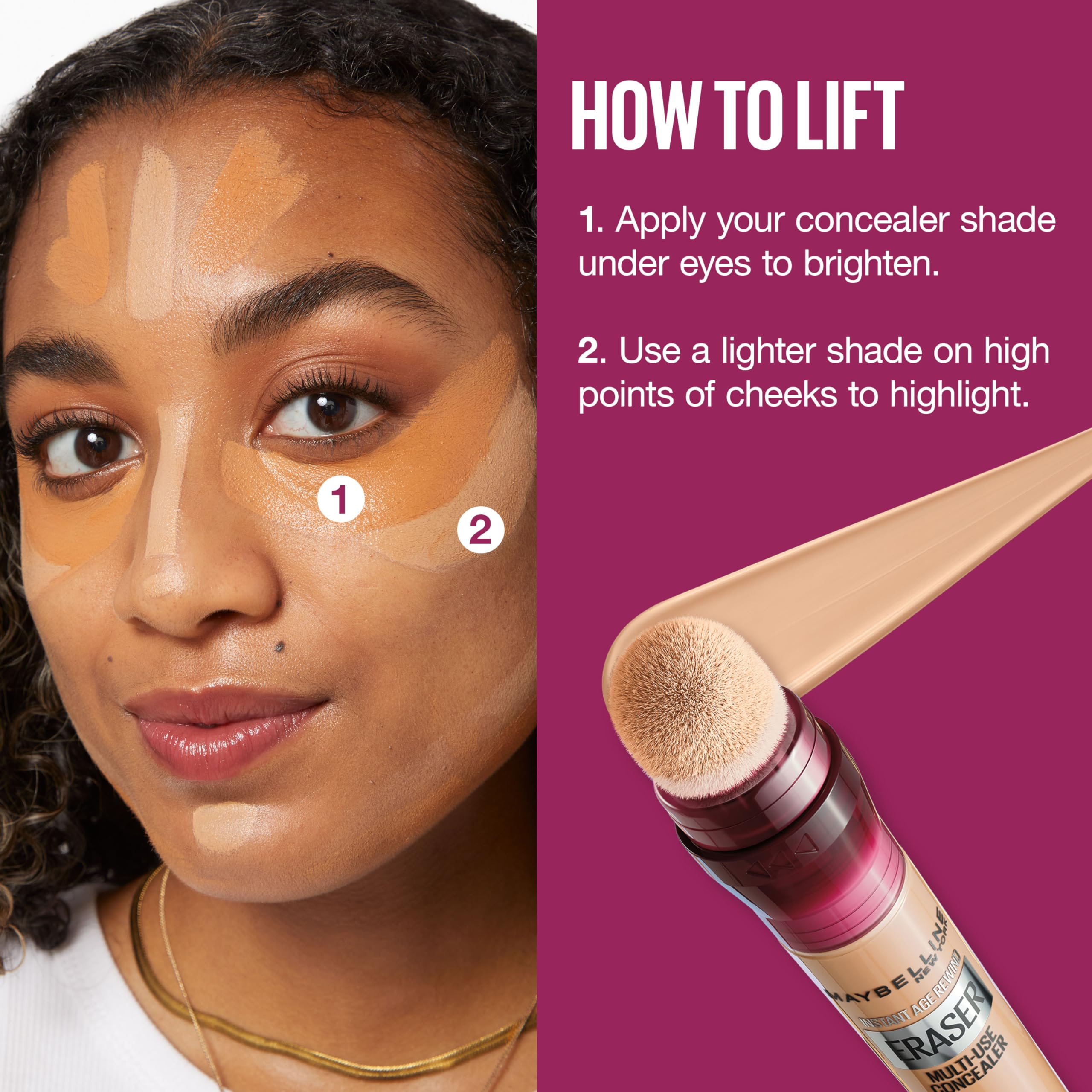 Maybelline Instant Age Rewind Eraser Dark Circles Treatment Concealer - Multi-Use Under Eye Brightener, Shade 147.5 (1 Count) | Perfect for Daily Makeup Routine & Covering Dark Circles