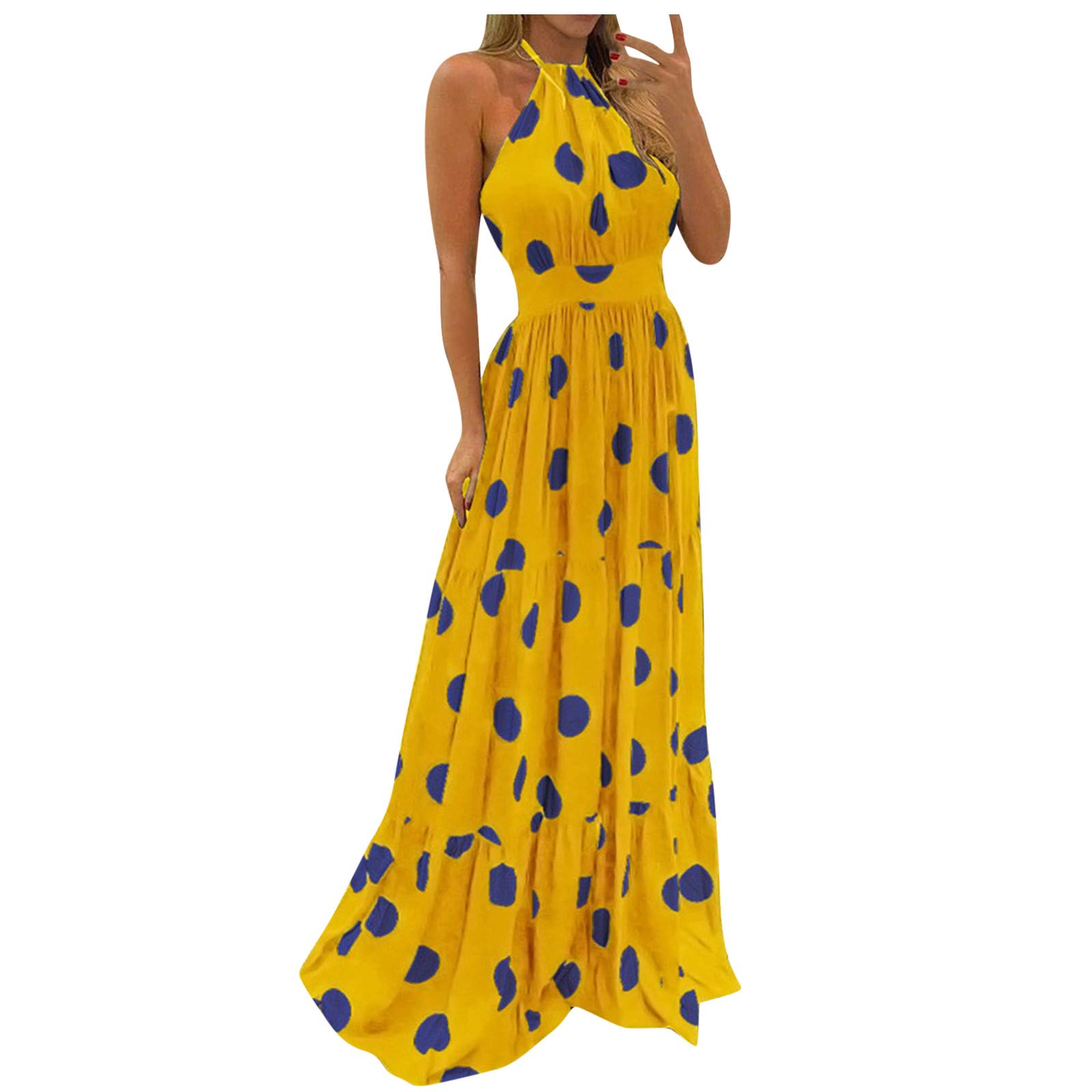 Women's Modest Summer Maxi Dress - Sleeveless Bohemian Beach Dress for Plus Size | Perfect for Vacation, Poolside & Casual Outings