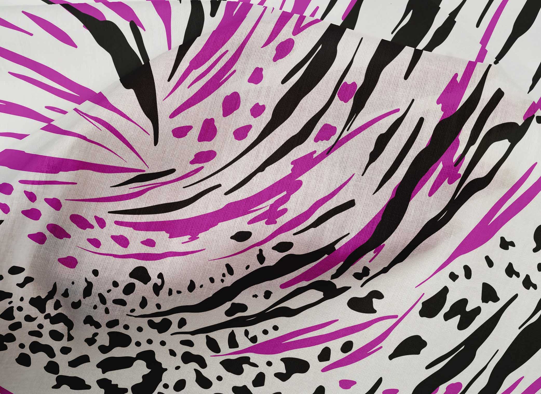 Premium Cotton Poplin Fabric - Fuschia Pink Animal Skin Print Dress Material (56 Inch Wide) by The Yard | Perfect for DIY Dresses, Skirts, Home Decor & Craft Projects
