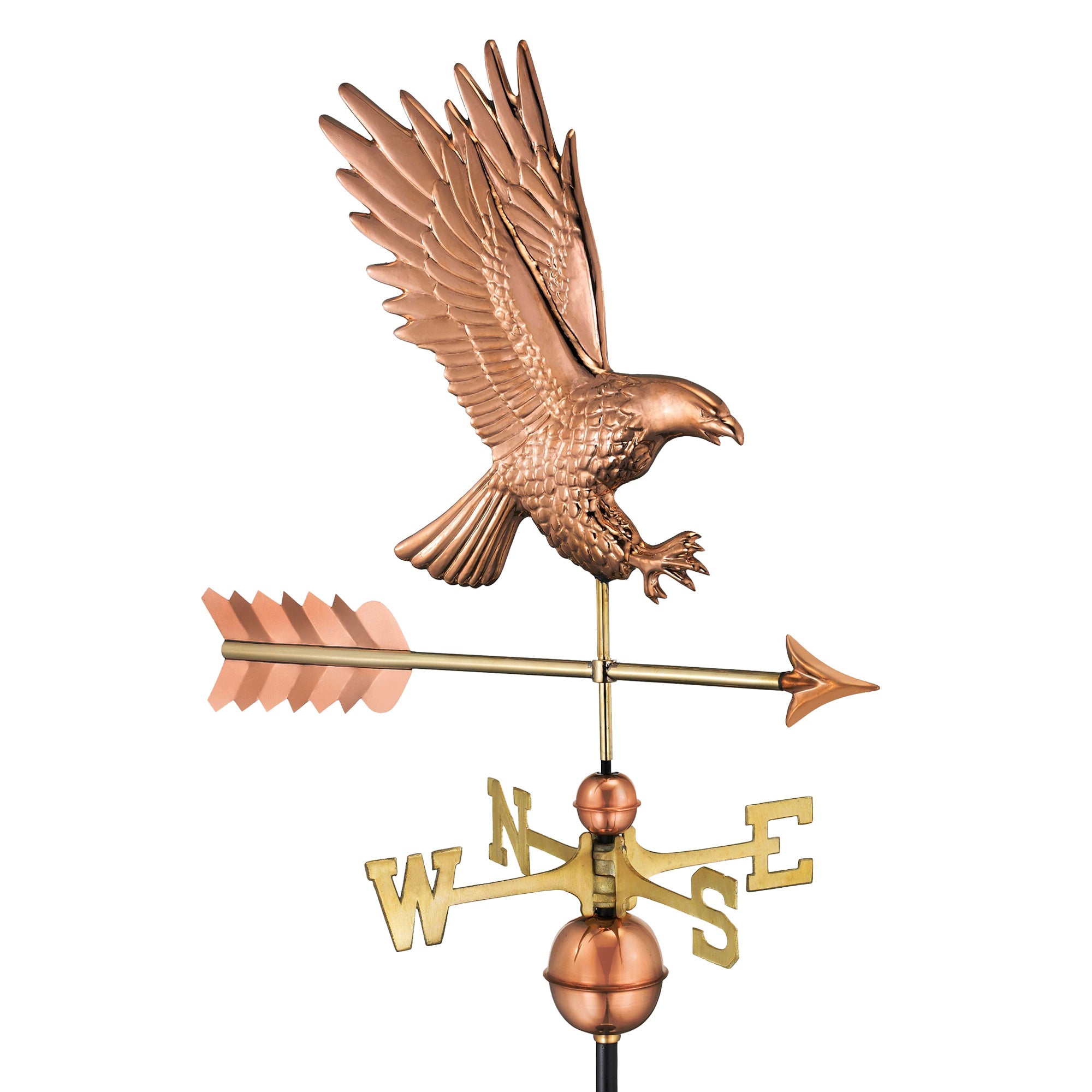 American Bald Eagle Weathervane - Handcrafted Copper Outdoor Decor for Garden, Roof & Yard | Patriotic Home & Farmhouse Decoration