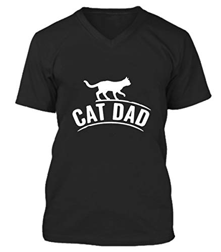 Cat Dad T-Shirt - Funny Cat Lover Shirt for Men - Black Cotton Tee - Perfect Gift for Cat Fathers & Pet Owners - Great for Casual Wear, Gifts & Cat-Themed Events