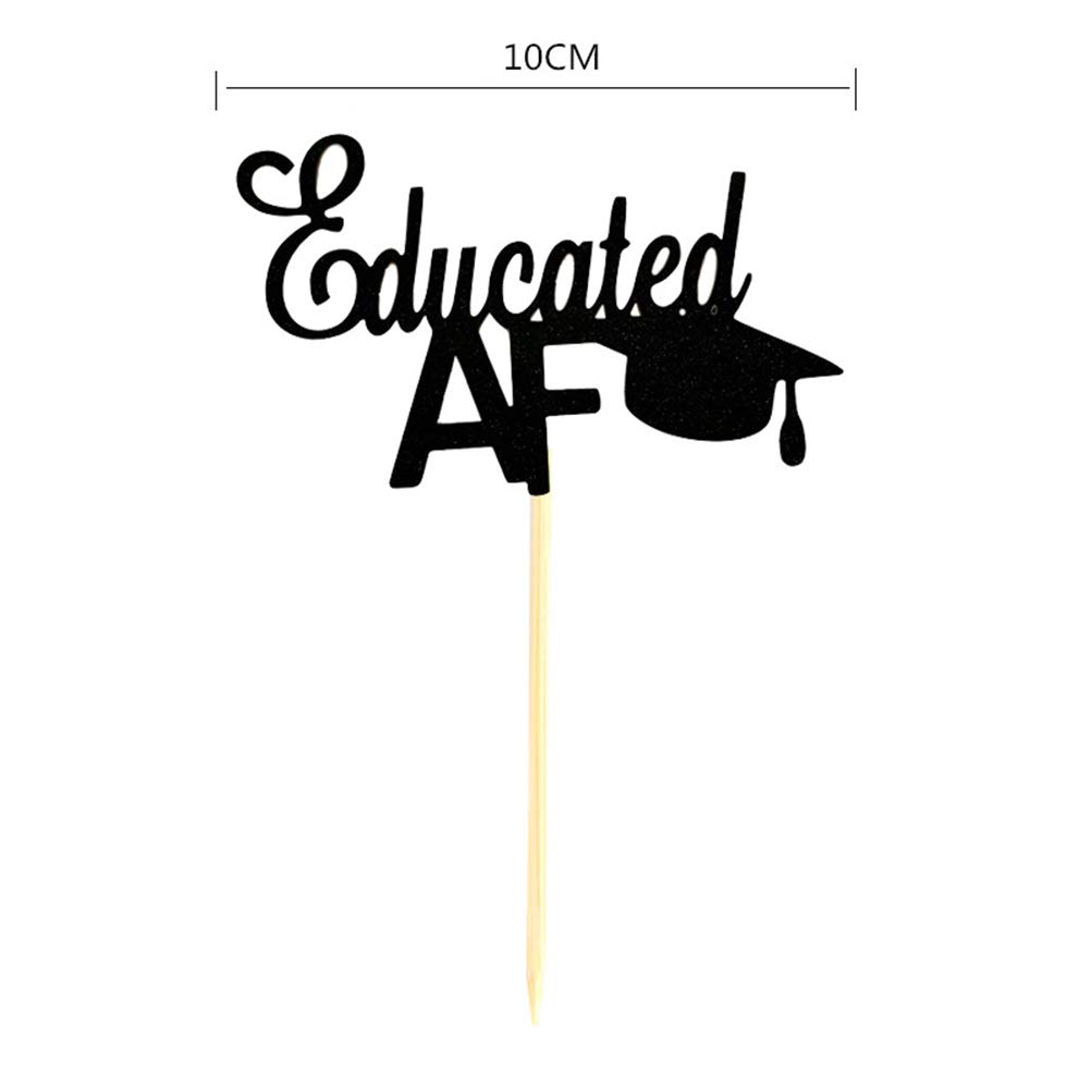 Amosfun 24pcs Graduation Cupcake Toppers 2022 - Doctoral Hat Cake Decorations, Paper Cake Picks for Graduation Party Supplies | Perfect for PhD, Master's & Bachelor's Degree Celebrations