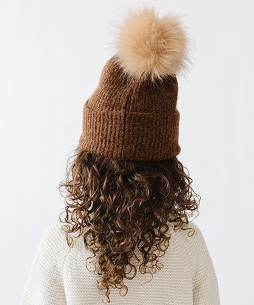 Milo Kids Pom Beanie - Soft Winter Hat for Boys & Girls - Warm Knit Beanie with Faux Fur Pom Pom - Perfect for Snow Play, Outdoor Activities & Cold Weather Fashion