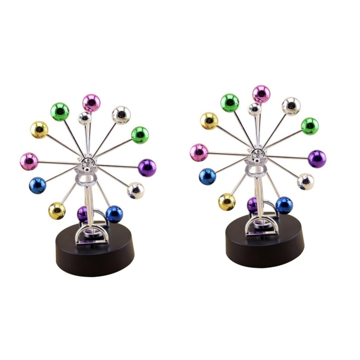 TOYANDONA 2-Pack Electric Balance Ball Pendulum Toys - Perpetual Motion Physics Science Desk Toy for Office & Home Decor, Stress Relief & Focus Booster (Perfect for Executive Desks, Study Rooms & Gift Ideas)