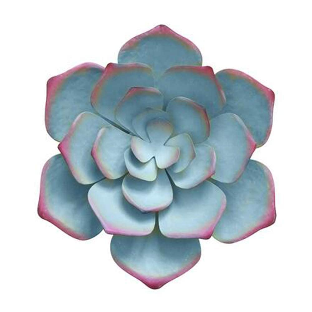 Large Metal Wall Art Decor - Floral Iron Succulent Sculpture Hanging for Home, Garden, Porch & Patio (14x14 Inch) | Elegant Wall Decor for Living Room, Bedroom & Outdoor Spaces