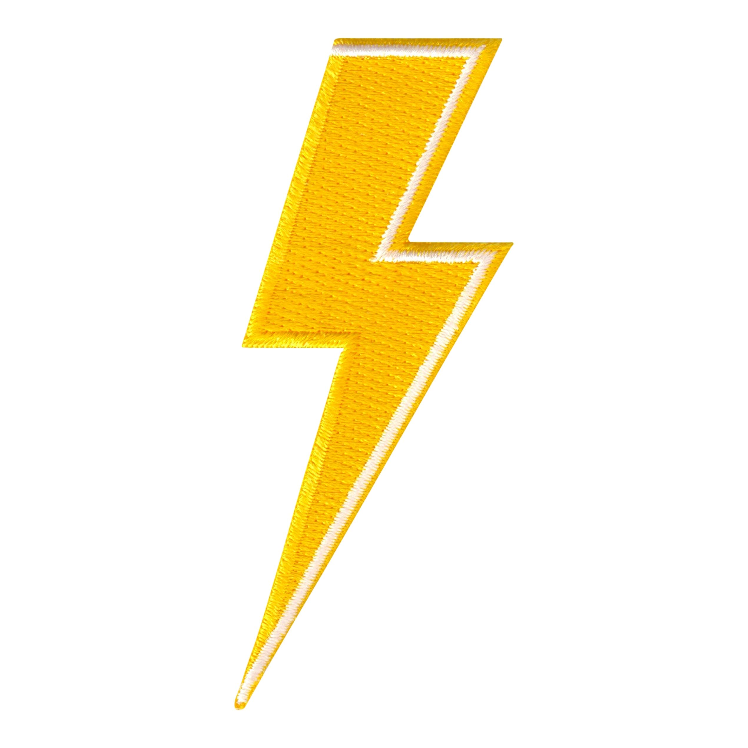 Lightning Bolt Iron On Patch - Thunderbolt Flash Sew On Applique for Jackets, Jeans & Backpacks - DIY Embroidered Badge for Clothing & Accessories