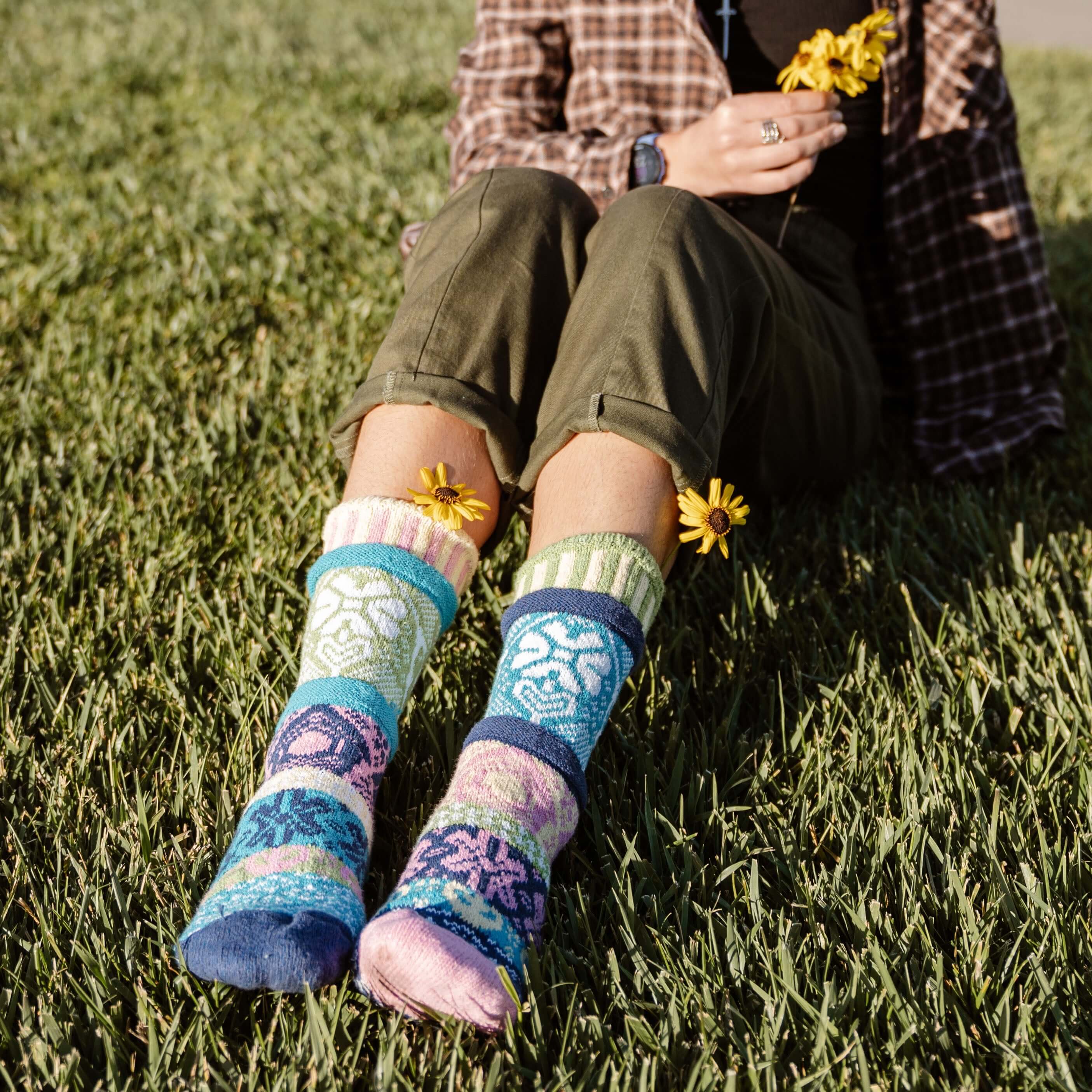 HUMMINGBIRD Knitted Crew Socks - Made in USA - Soft & Comfortable Cotton Socks for Men & Women - Perfect for Everyday Wear, Work & Casual Outfits