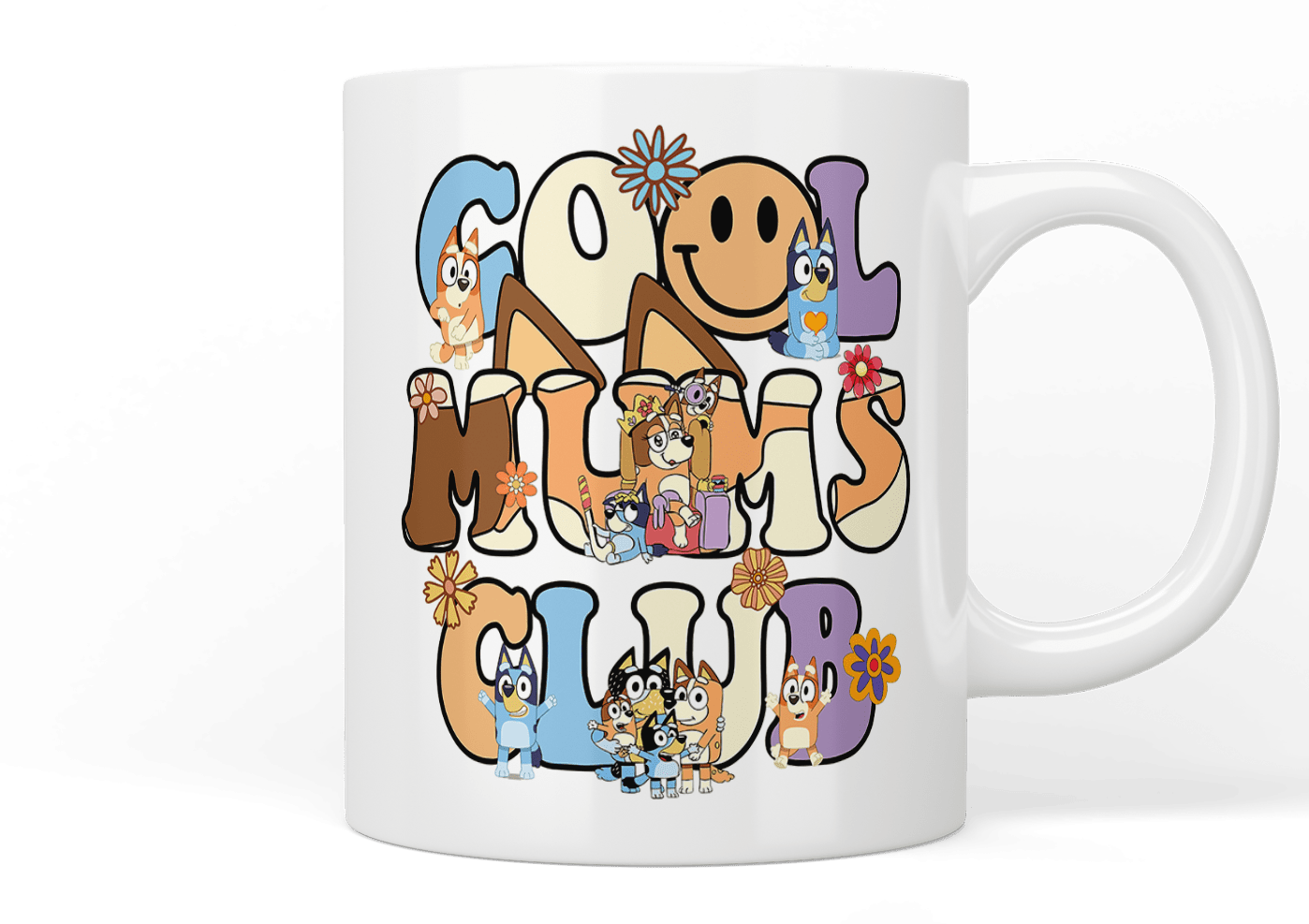 Bluey Cool Mums Club Mug - Official Bluey Merchandise Ceramic Coffee Cup - Perfect for Mother's Day Gifts & TV Show Fans