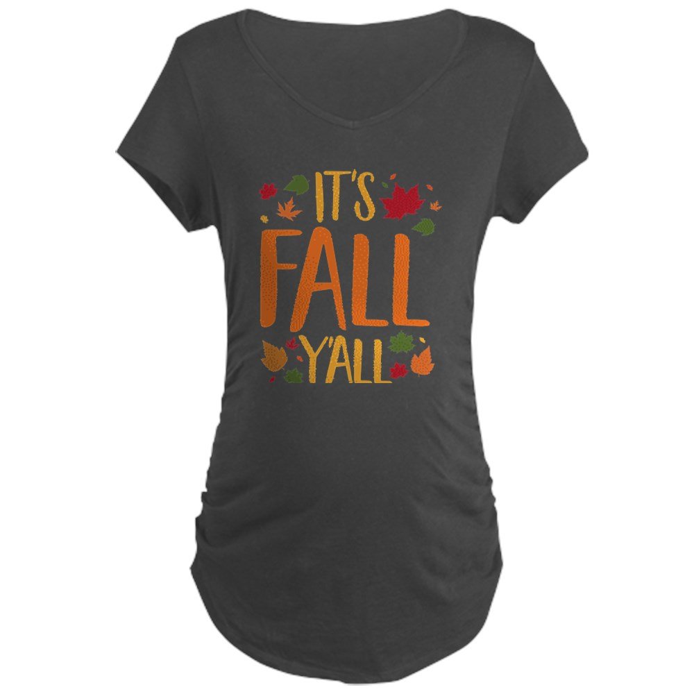 Fall Y'all Maternity T-Shirt - Comfortable Dark Maternity Tee for Pregnant Women | Perfect for Autumn Pregnancy Photos, Baby Showers & Seasonal Outfits