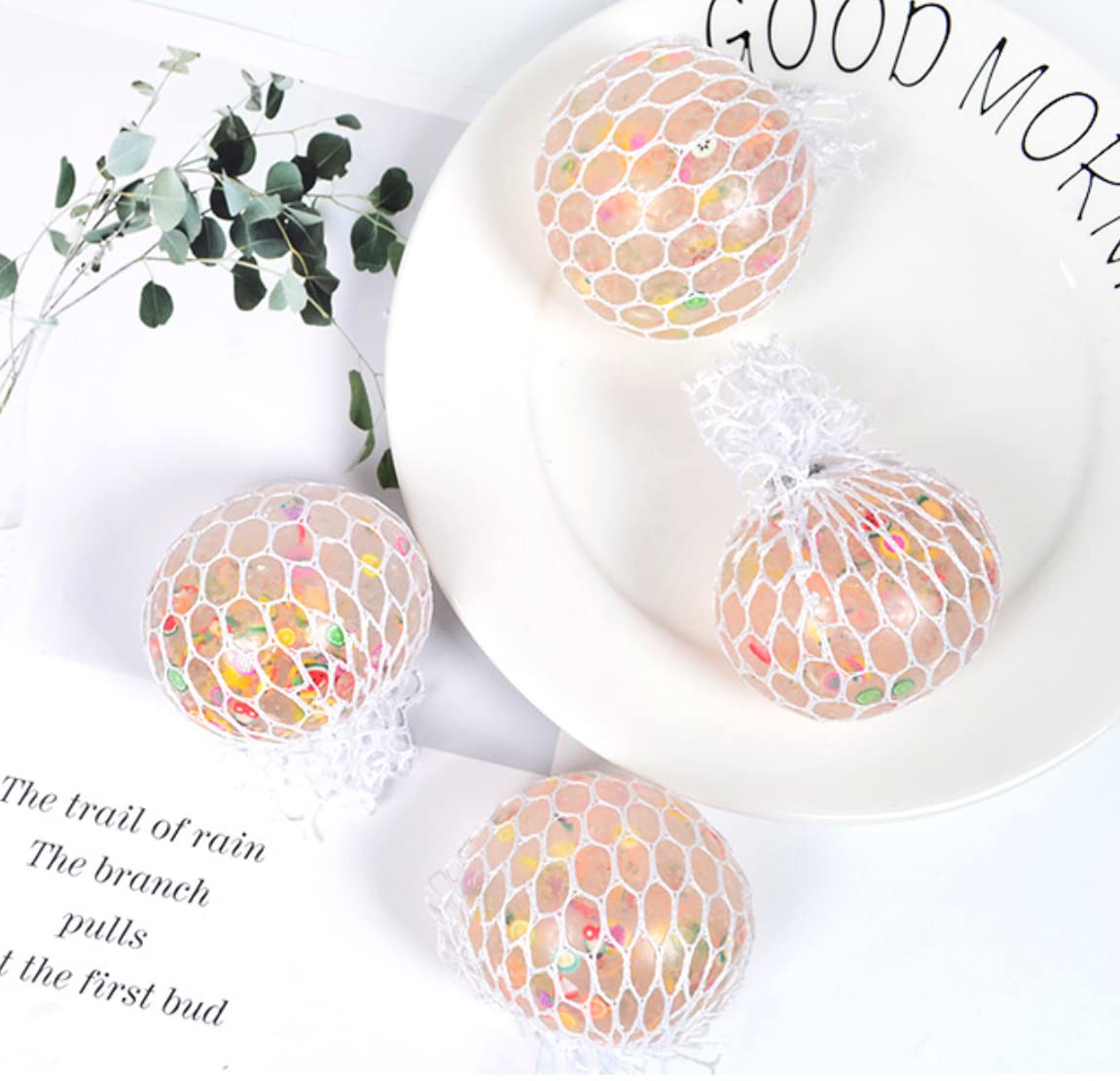 1PCS Squishy Grape Mesh Stress Ball - Sensory Fidget Toy for Anxiety Relief, Hand Therapy & Stress Management - Perfect for Office, Classroom & Home Use