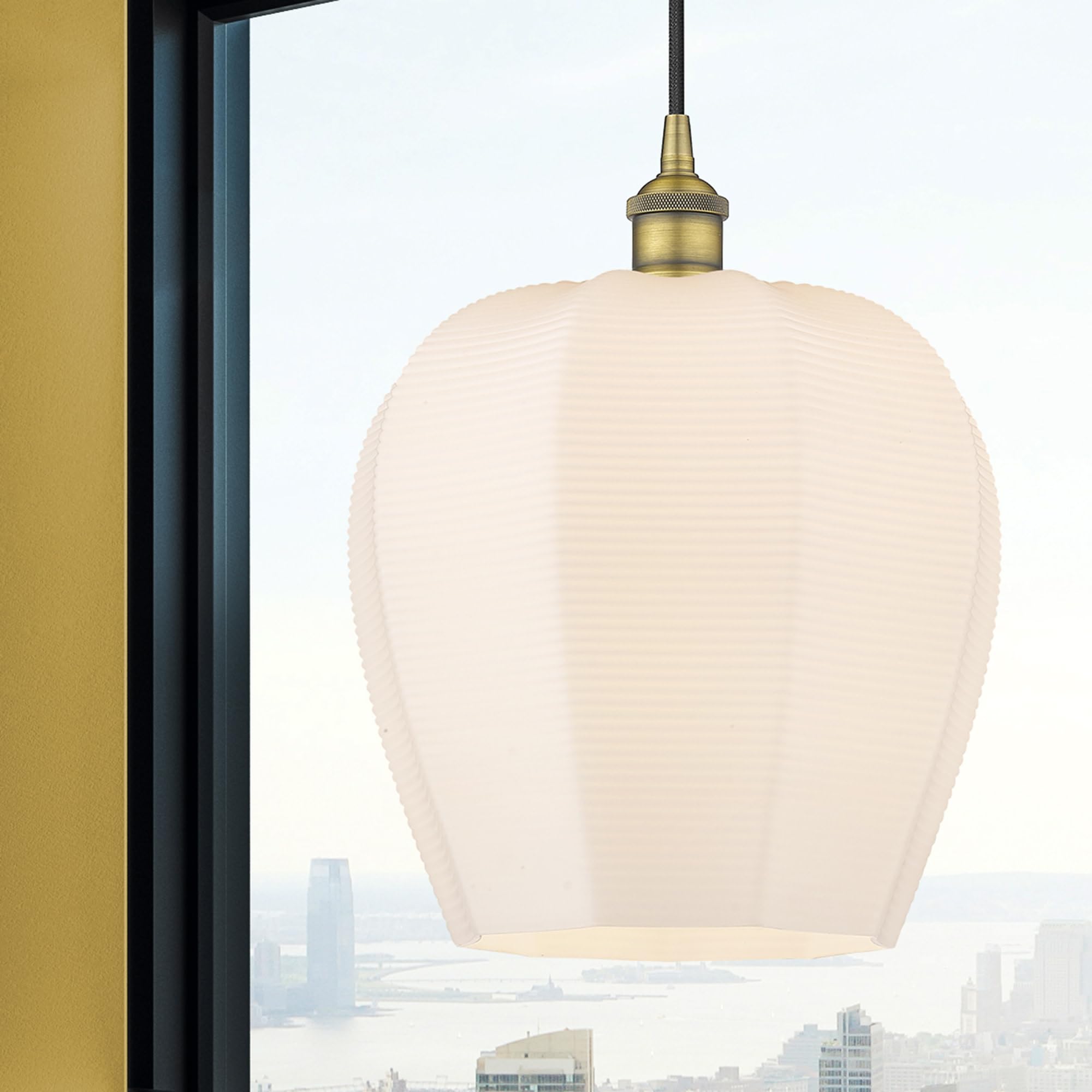 Industrial Style Mini Pendant Light - 1 Light Cord Hung Fixture, 15.13