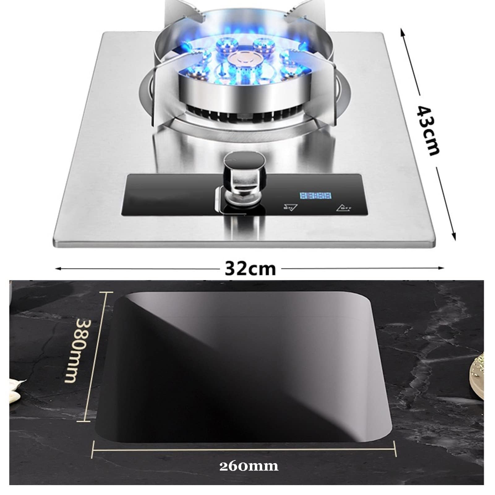 Portable Stainless Steel Gas Cooker with Timer - 9 Chamber LPG Kitchen Burner for Camping, Outdoor Cooking & Home Use