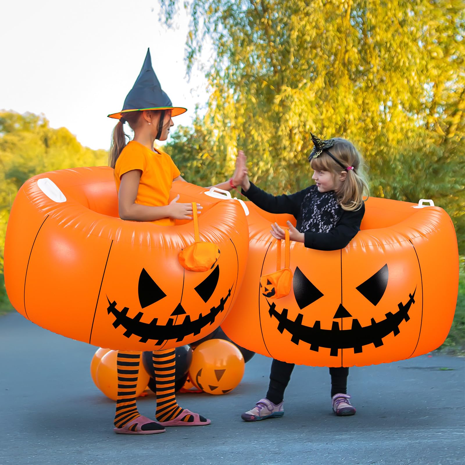 2 Pack Halloween Pumpkin Inflatable Bubble Balls - 40