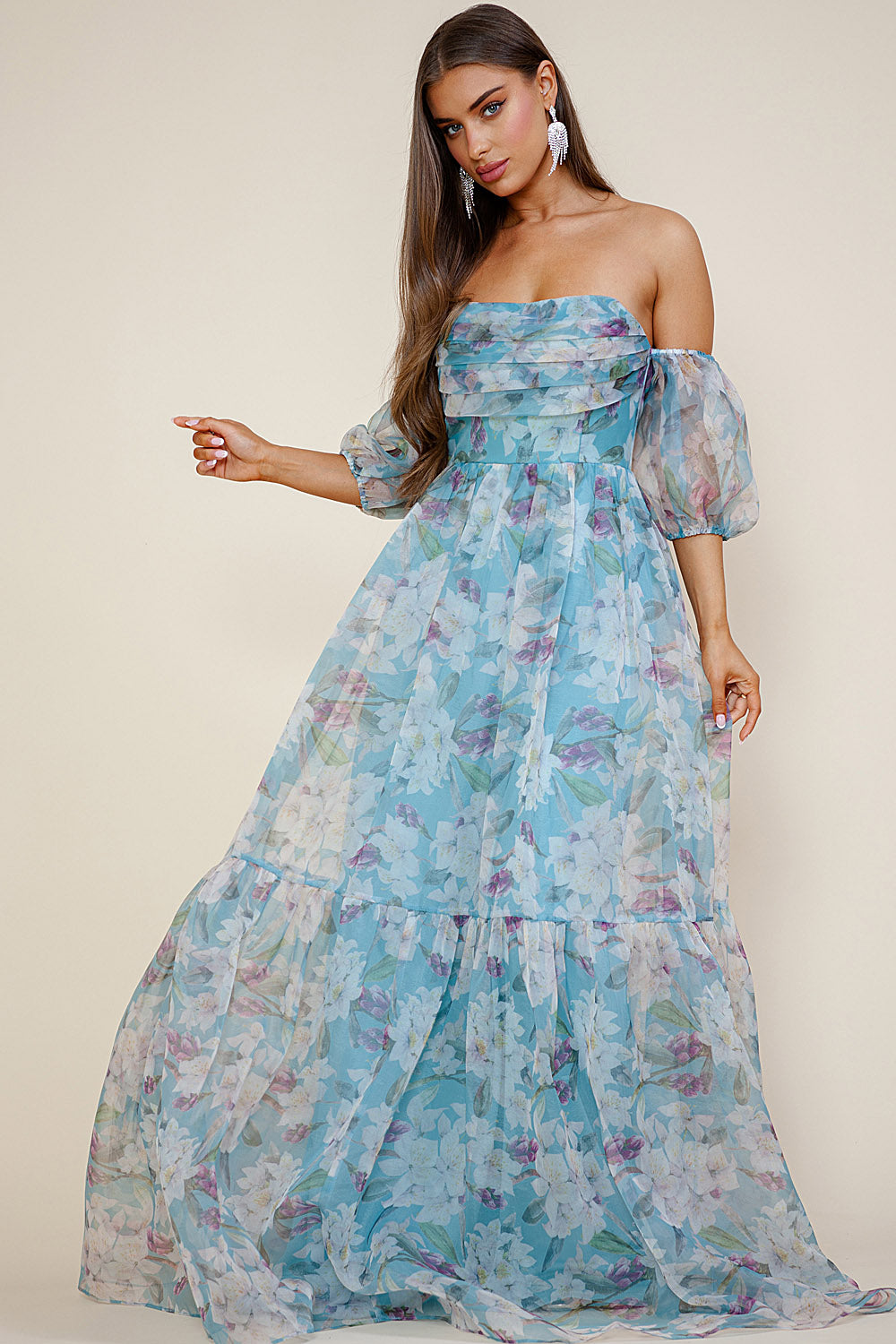 Breezy Maxi Dress for Women - Flowy Blue Summer Dress - Perfect for Beach, Vacation & Casual Outings