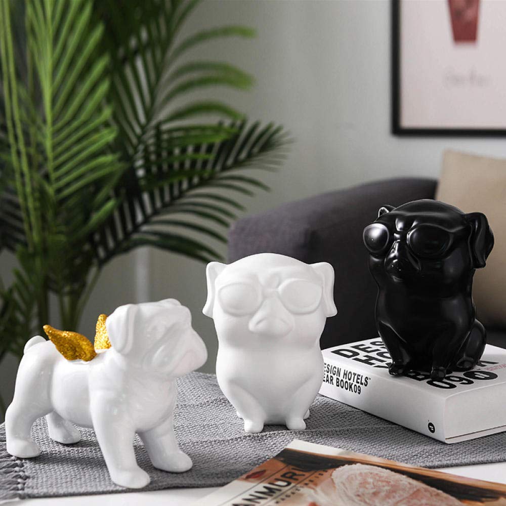 Abstract Bulldog Ceramic Sculpture - Modern Minimalist Home Decor, Handcrafted Dog Figurine for Living Room, Entrance & Office Decor | Unique Gift Idea for Pet Lovers