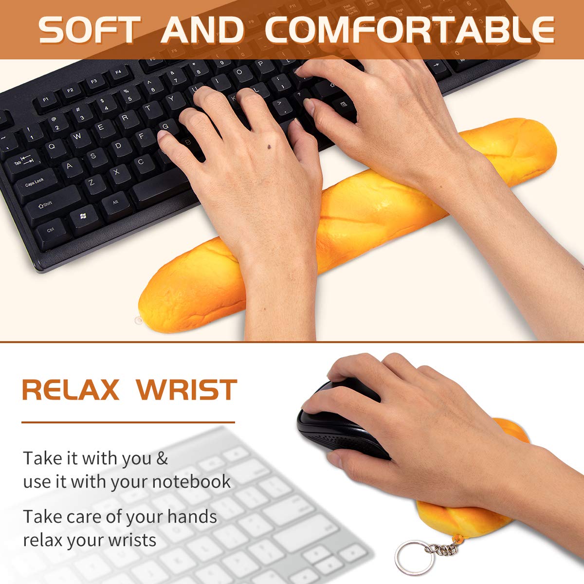 Ergonomic Anti-Skid Keyboard Wrist Rest & Mouse Pad Support - Soft Slow-Recovery Foam for Pain Relief - Perfect for Office, Computer, Laptop & Mac Users - Ideal for Long Typing Sessions and Gaming Comfort