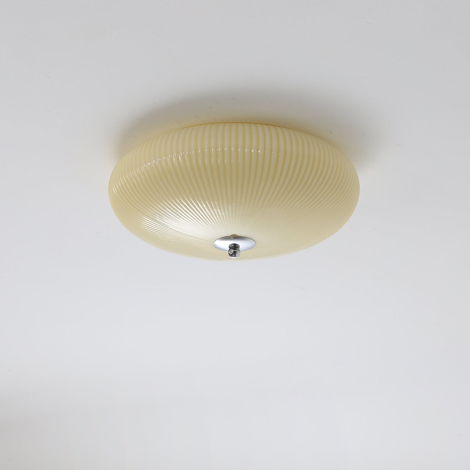 Ivory Ripple Ceiling Light Fixture - Modern Flush Mount Lighting for Bedroom, Living Room & Kitchen - Dimmable LED Light for Home Decor