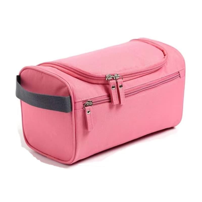 Premium Canvas & Leather Travel Toiletry Bag for Men & Women - Waterproof Shaving Dopp Kit with Multiple Pockets, Pink Cosmetic Organizer - Perfect for Camping, Gym, Business Trips & Vacation Essentials
