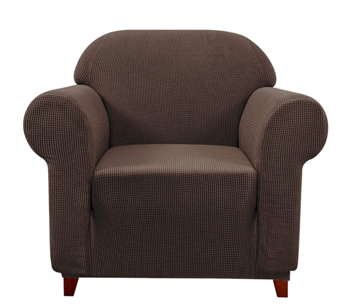 Stretch Tub Chair Covers for Armchairs - Washable Jacquard Fabric Sofa Slipcovers - Fits Living Room, Bar Counter & Reception Areas (Coffee Color) - Perfect for Home Decor, Office & Commercial Spaces