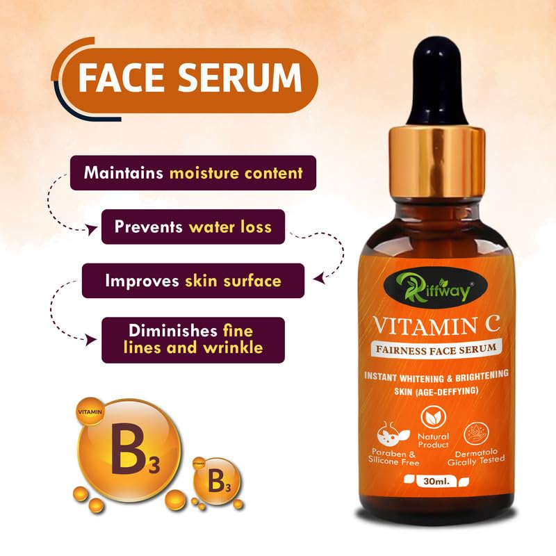 Vitamin C Brightening Serum for Face - Anti Aging Collagen Booster with Hyaluronic Acid | Dark Circle & Fine Line Treatment | Hydrating Glow Serum for Radiant Skin | Perfect for Daily Skincare Routine & Night Repair (30ml)