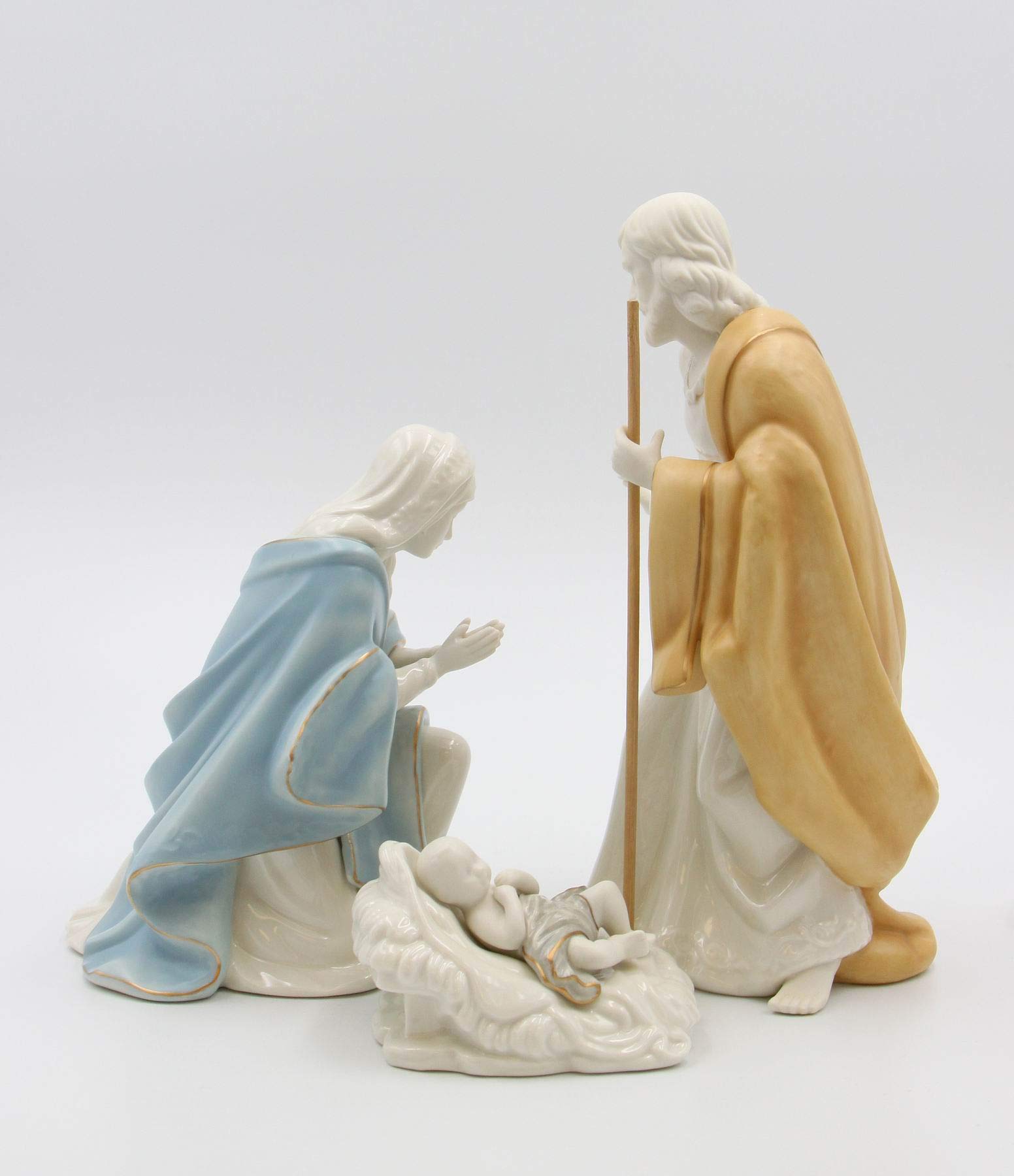 Fine Porcelain Holy Family Nativity Set - 10.5 Inch Height - Handcrafted Christmas Decor for Home, Church & Holiday Display - Perfect Gift for Christian Families