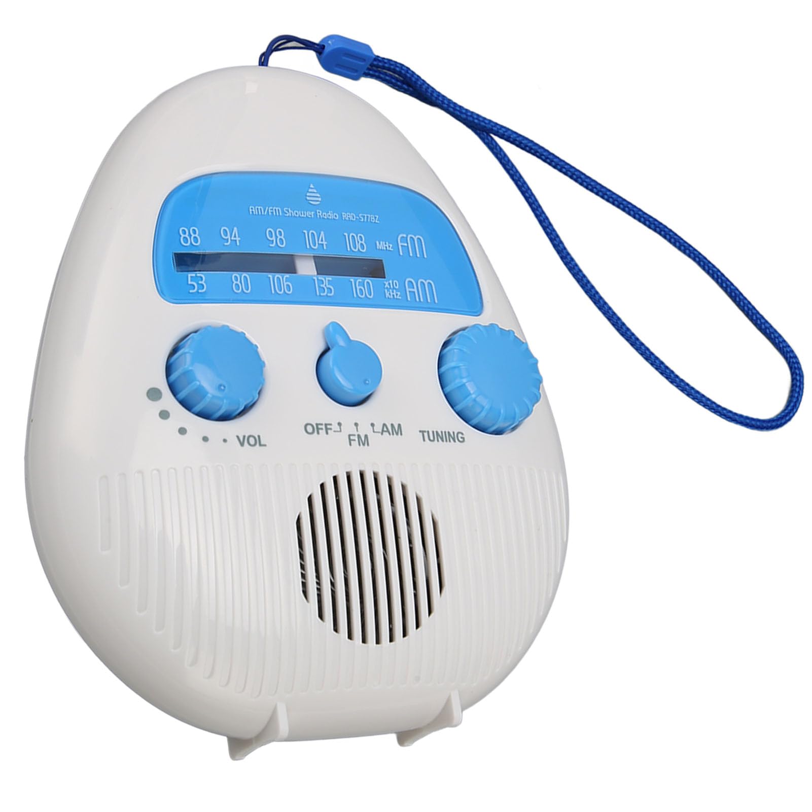 Waterproof Portable Shower Radio with AM/FM - Battery Operated Bathroom Speaker for Indoor & Outdoor Use - Perfect for Bathing, Camping, Beach and Poolside Relaxation