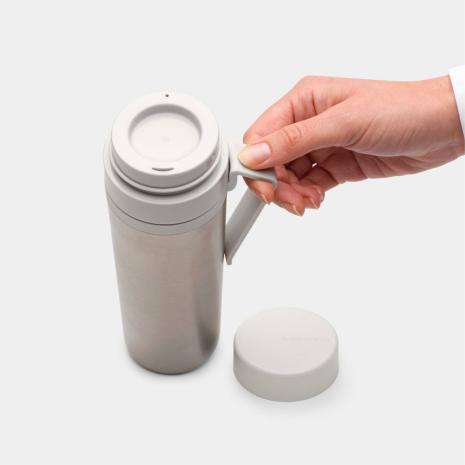 0.5L Insulated Stainless Steel Flask - Light Grey, Leak-Proof & BPA-Free for Coffee, Tea & Cold Drinks - Perfect for Travel, Camping & Office Use