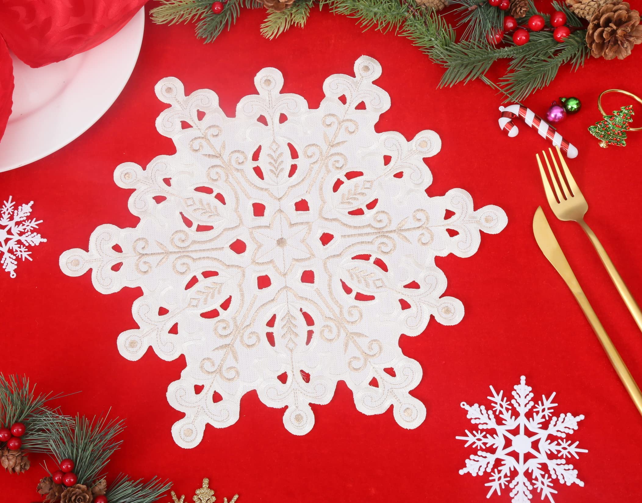 GRANDDECO Christmas Placemats Set of 4 - 14