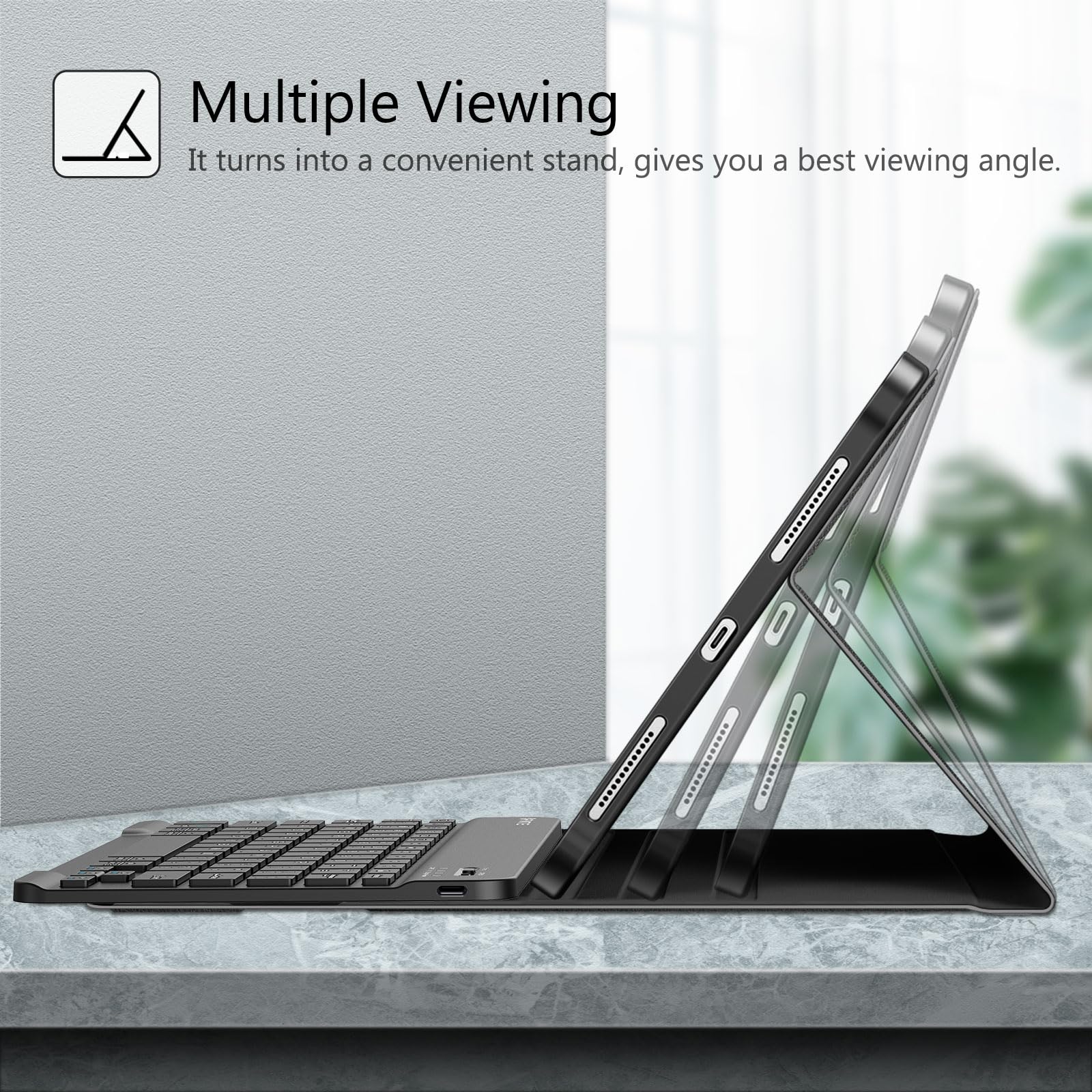 Fintie Bluetooth Keyboard Case for iPad Air 11-inch (M3 2025/M2 2024) & 10.9-inch (5th/4th Gen) - Detachable Backlit Keyboard with Soft TPU Protective Cover - Perfect for Work, Study & Travel (Black)