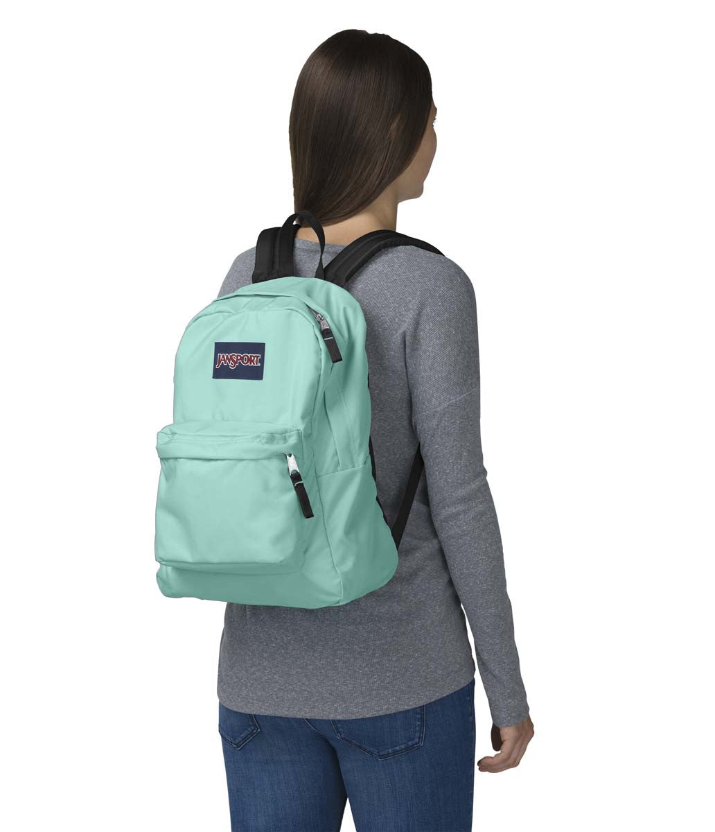 JanSport SuperBreak Backpack - Lightweight Laptop Backpack for School & Travel, Water-Resistant Aqua Dash Design - Perfect for College Students, Commuters & Day Trips