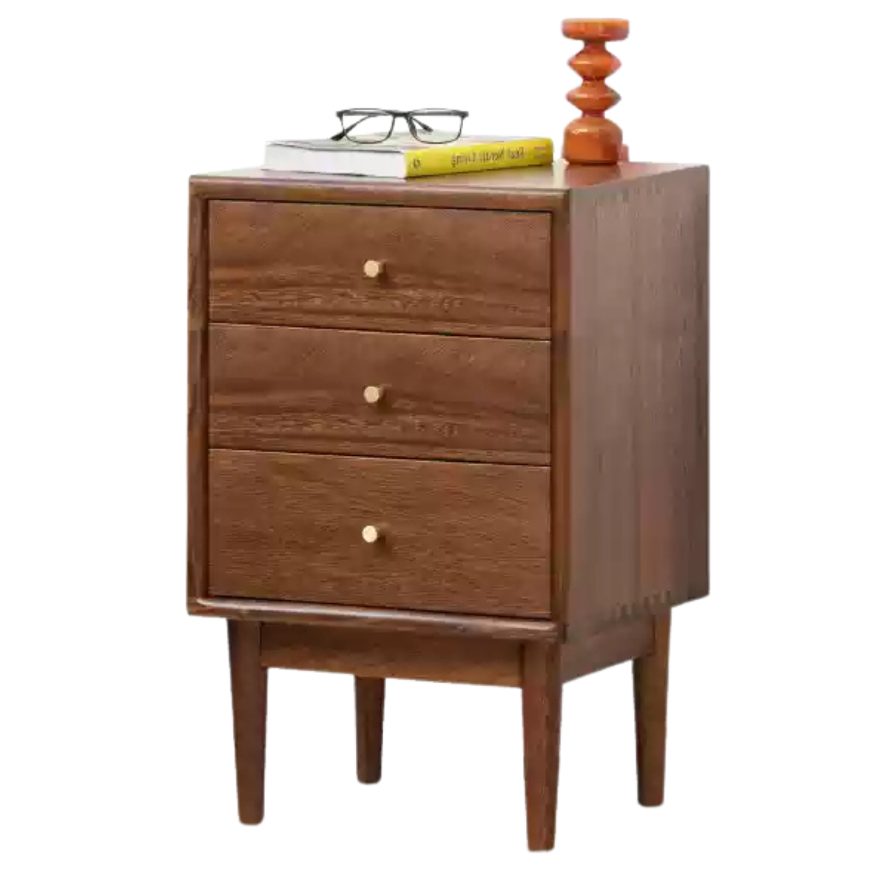 15.7x13.8x25 inch / 40x35x63.5cm / walnut color / South American walnut bedside table