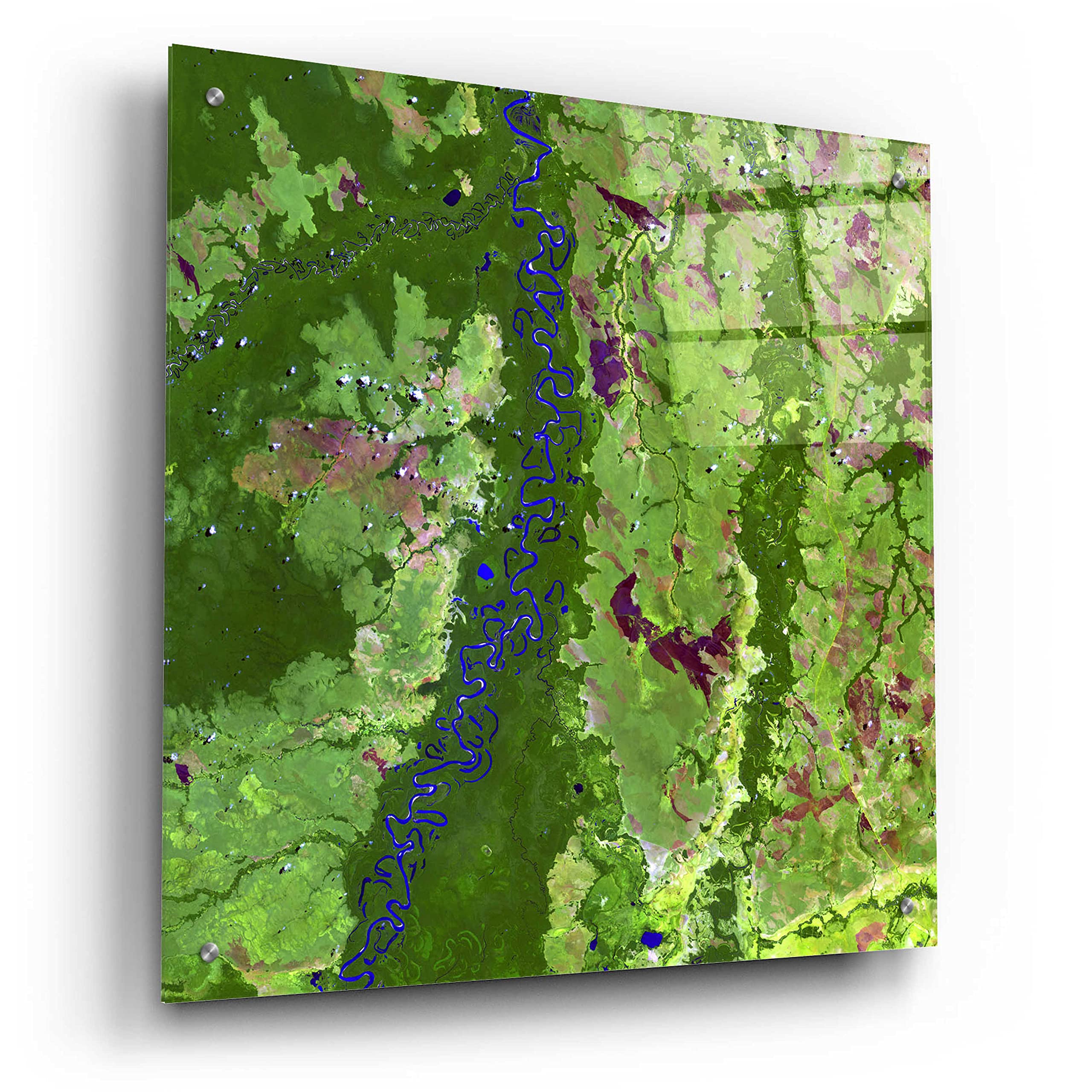 Epic Art 'Earth as Art: Oxbows in Bolivia' - 24x24 Inch Acrylic Glass Wall Decor - Modern Home & Office Wall Art - Perfect for Living Room, Bedroom or Office Decoration