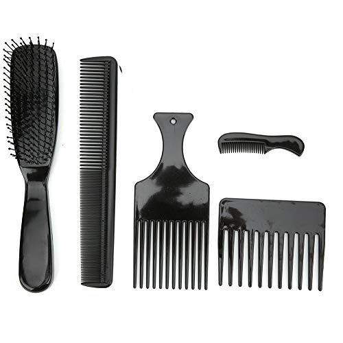 5-Piece Hair Styling Comb Set - Anti-Static Oil Head Massage Combs for Men & Women - Black Hairstyling Tools for Salon, Home & Travel Use