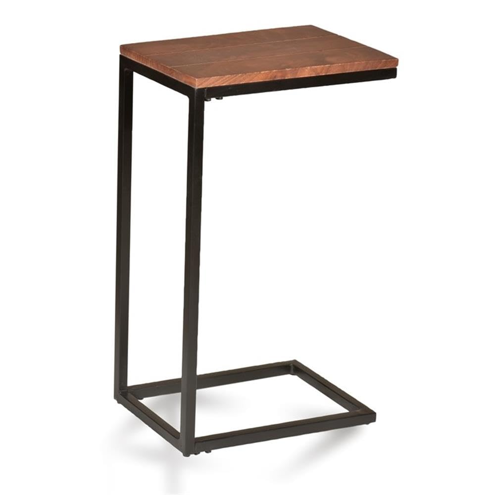 Aggie Wood Computer Tray Table - Chestnut & Black Finish - Laptop Desk for Home Office, Bed, Couch - Portable Workstation with Storage Shelf