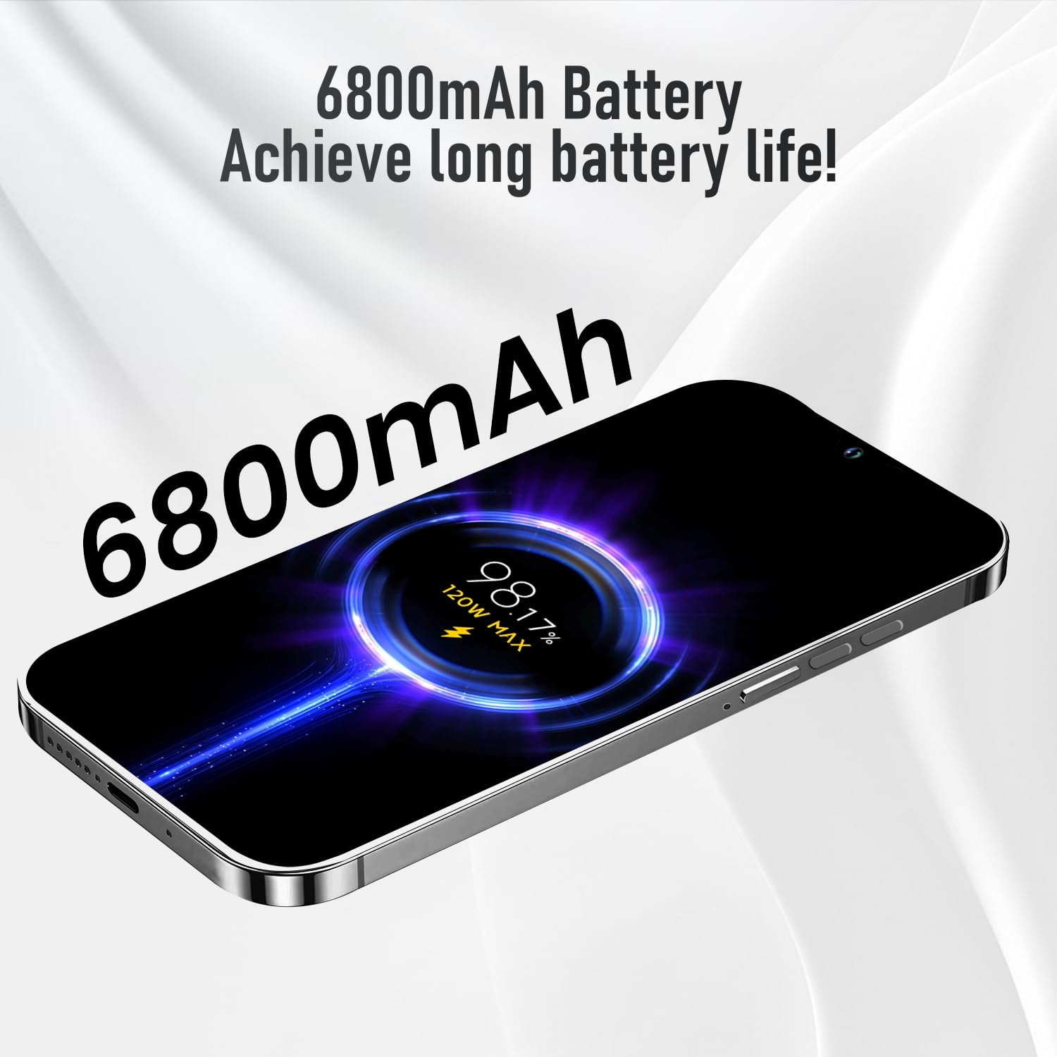 Unlocked I14ProMax Android Smartphone - 8GB RAM 256GB Storage, 13MP+50MP Dual Camera, 6800mAh Long Battery Life, 6.8