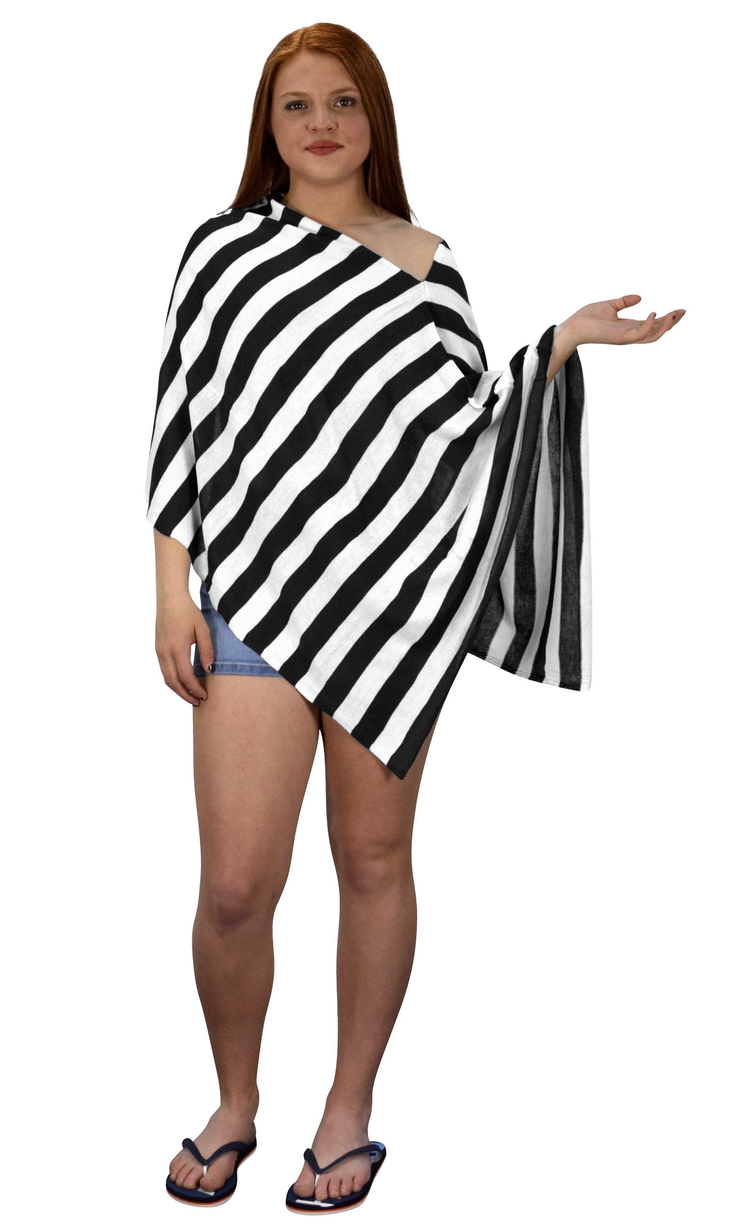 Women's Lightweight Summer Poncho Cardigan - Soft Beach Cover Up for Women, Breezy Loose Knit Shawl Wrap for Vacation, Poolside, Yoga & Outdoor Activities