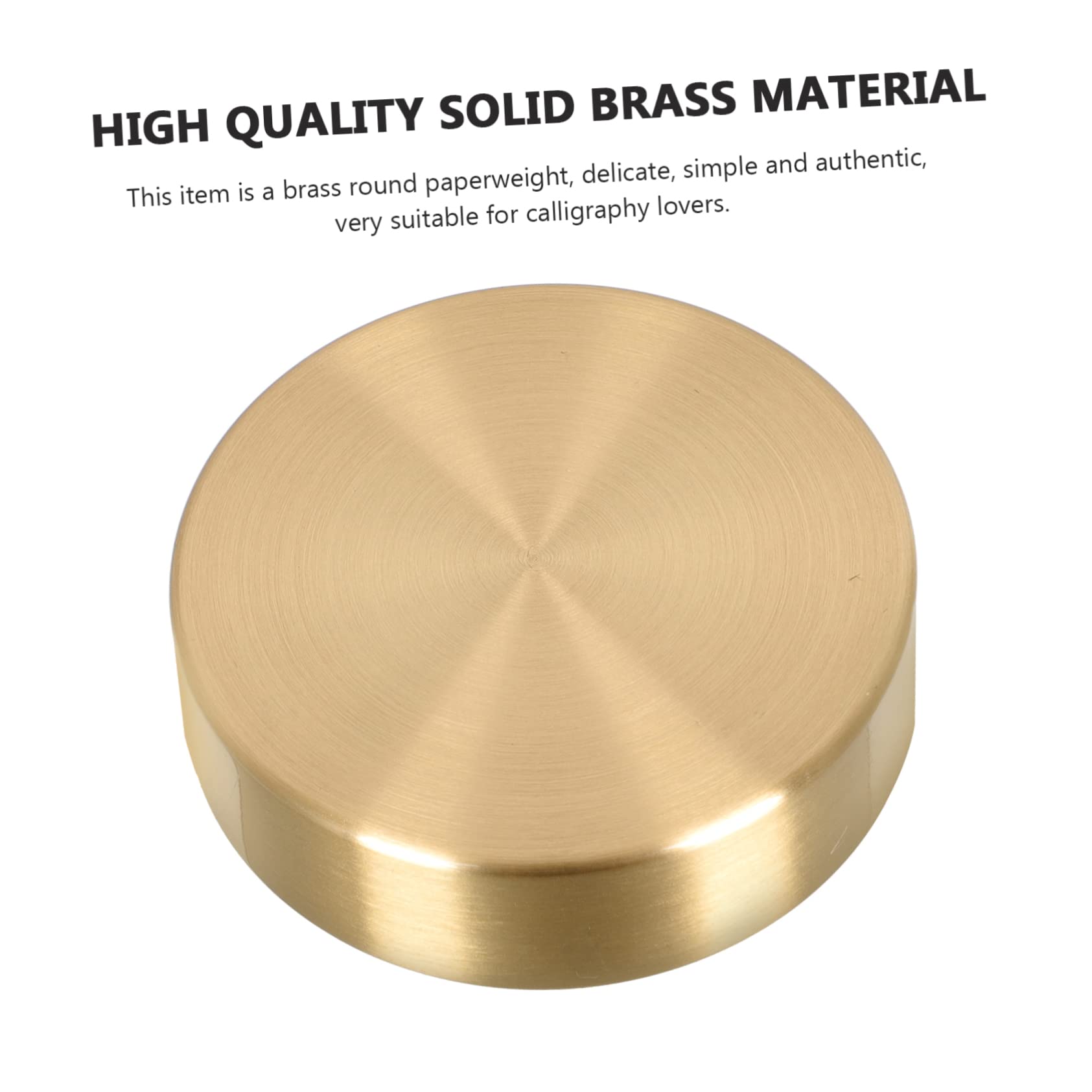 GAROZATION 4-Piece Brass Round Ruler Paperweight Set - Heavy Duty Letter Holder & Drawing Tool for Office, Home Desk, and Art Studio Use