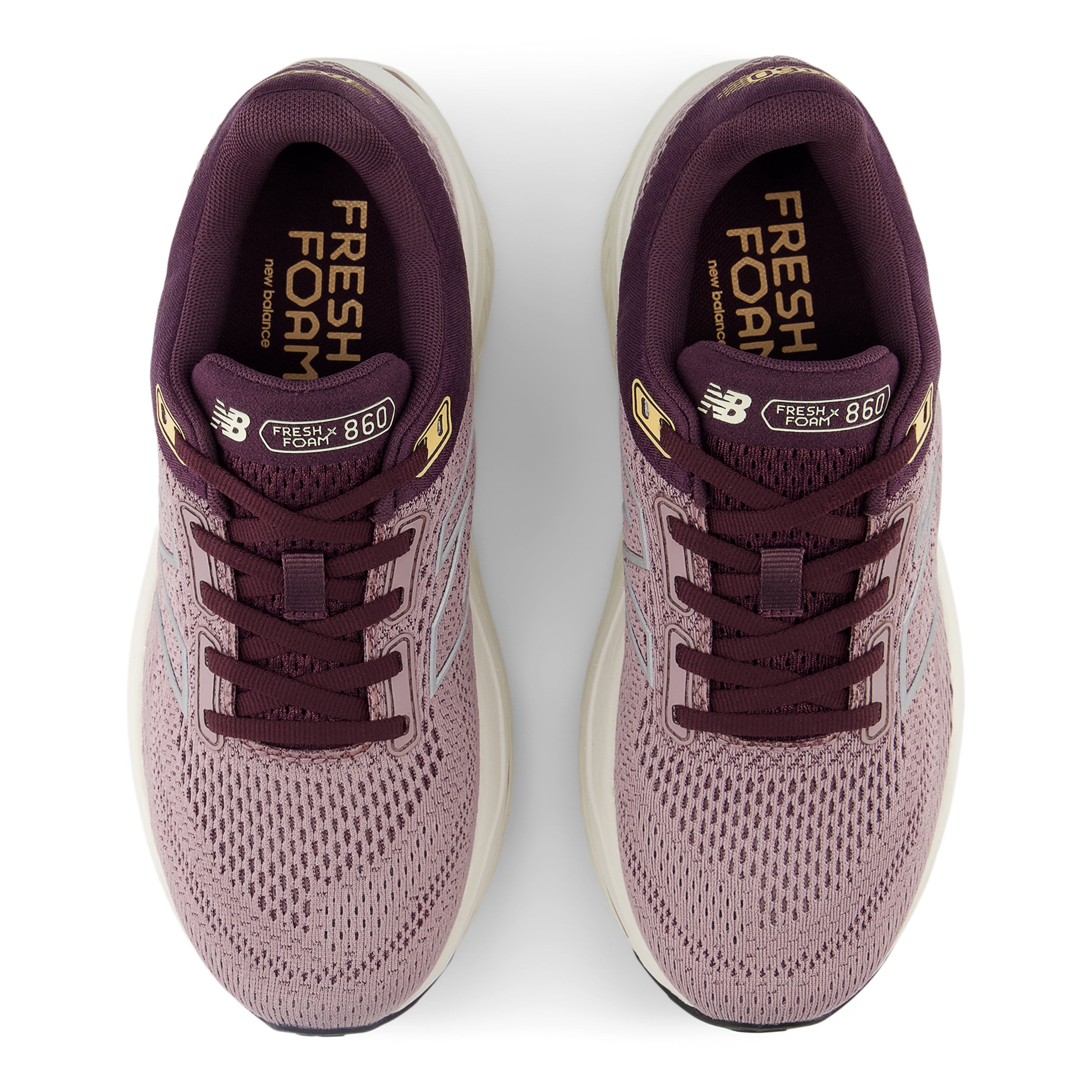 New Balance Women's Fresh Foam X 860v14 Wide Running Shoes - Ice Wine/Plum Brown/Silver Metallic - Stability & Cushion for Long Distance Running & Workouts